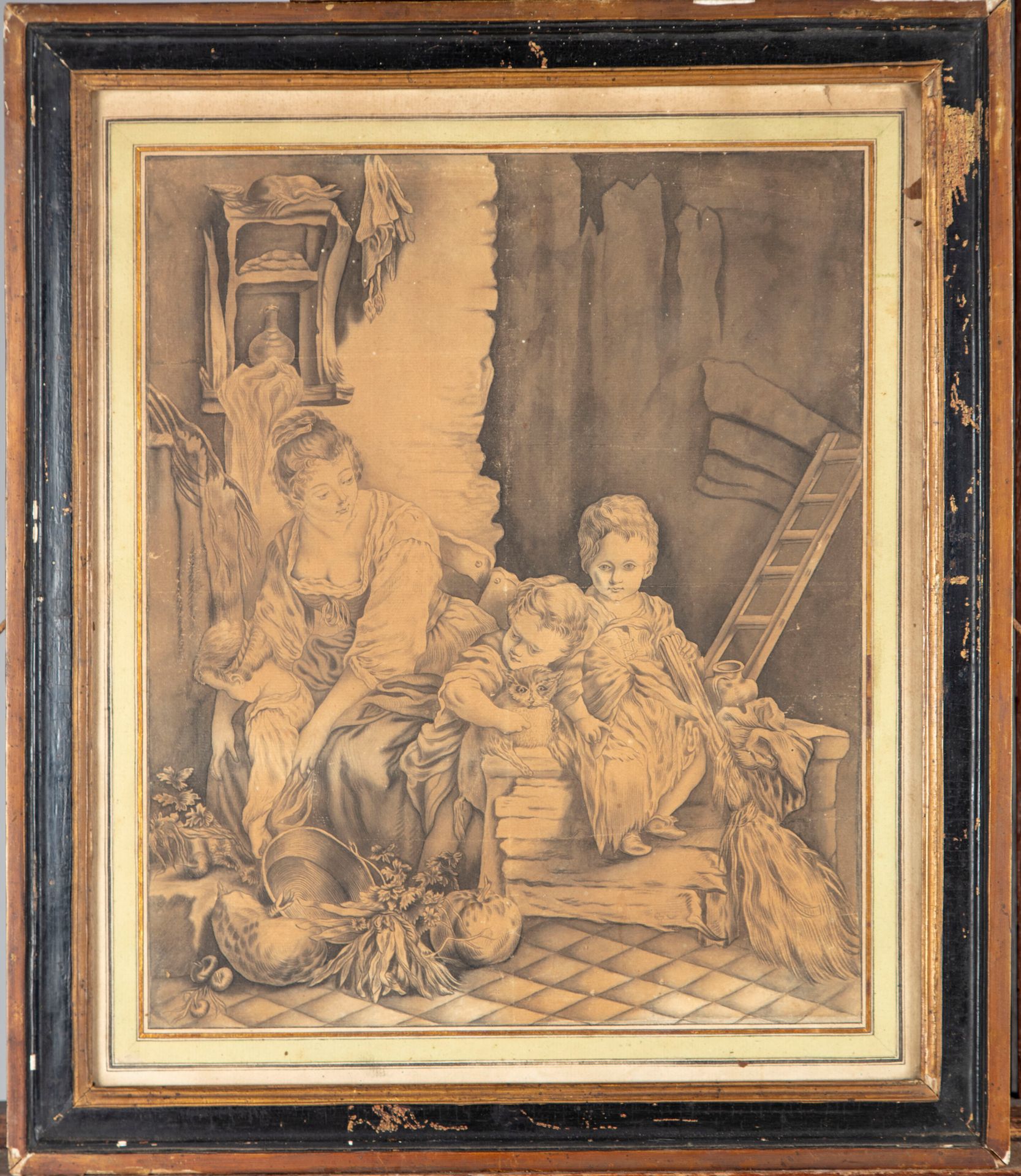 Null 18th century FRENCH SCHOOL 

Woman and child in a rustic interior

Pencil a&hellip;