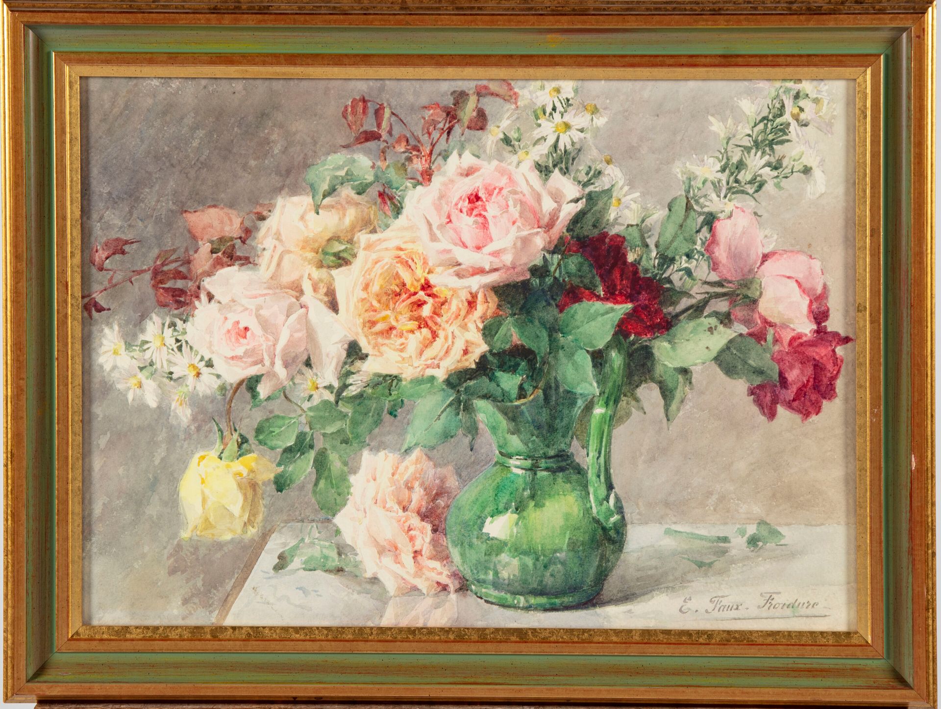 Null Eugénie FAUX FROIDURE ( 1886-?)

Bouquet de roses 

Aquarelle 

Signée en b&hellip;