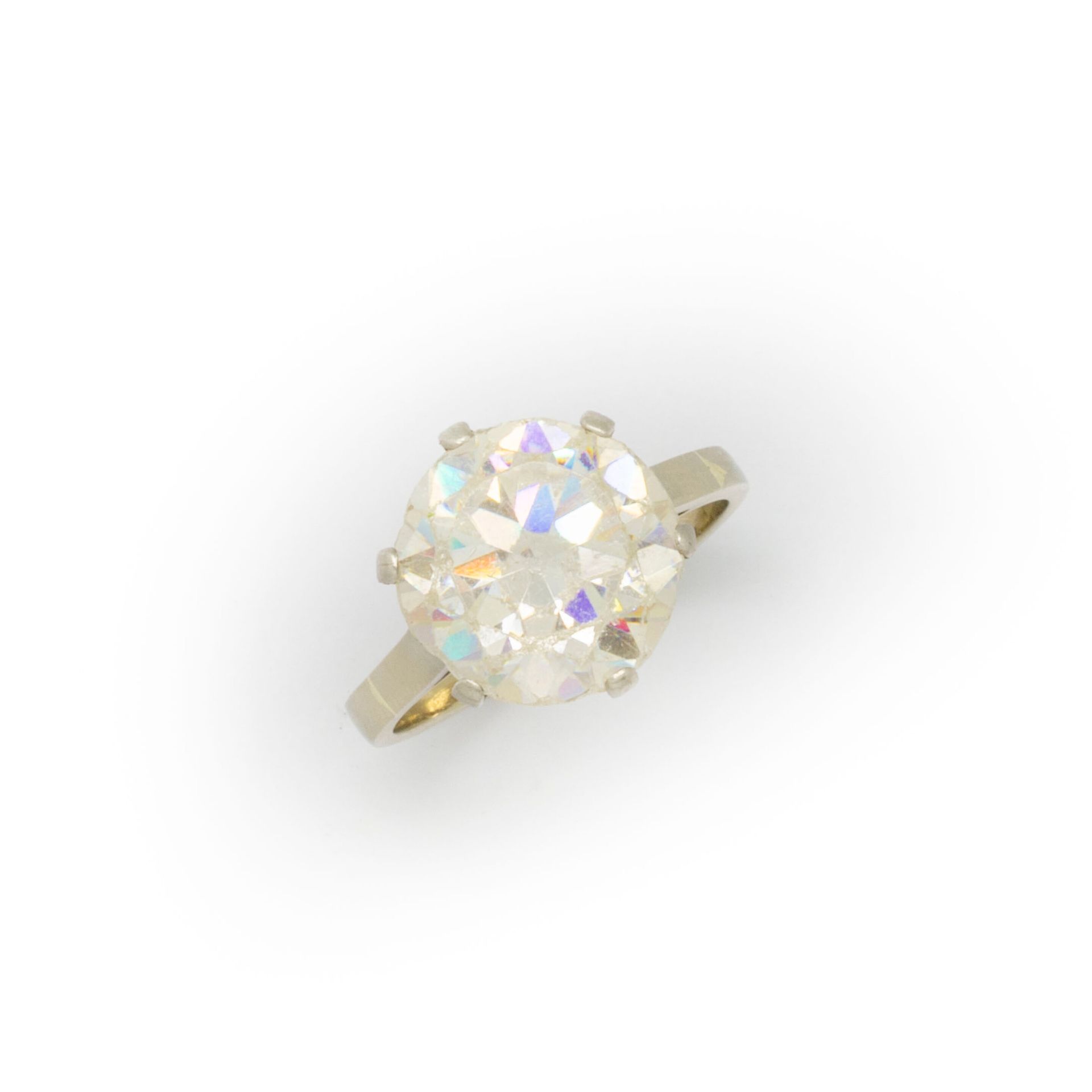 Null White gold ring with a zircon solitaire