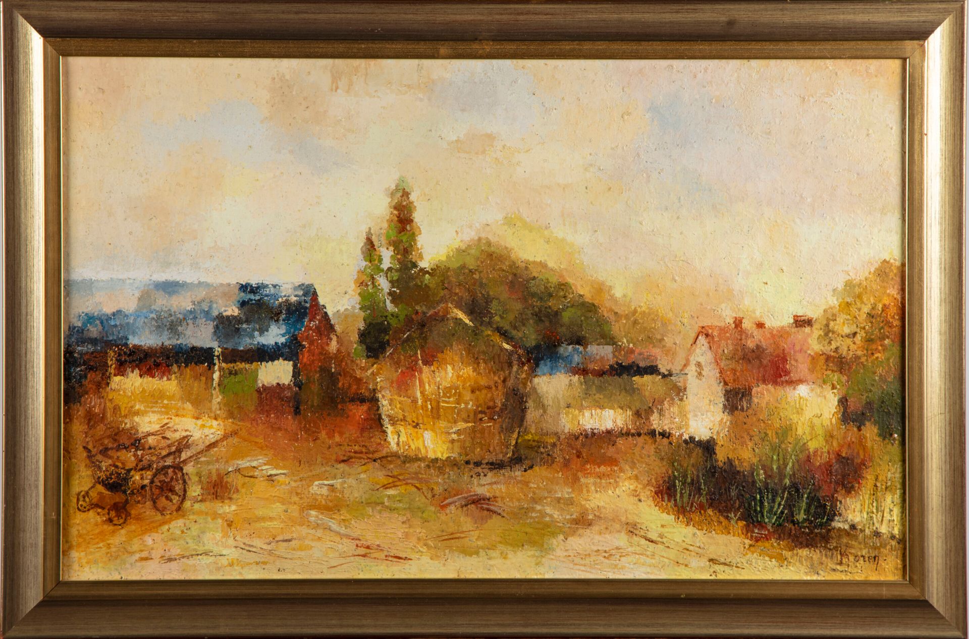 Null KOREN (20岁)

村庄景观

布面油画，右下方有签名

61 x 38 cm