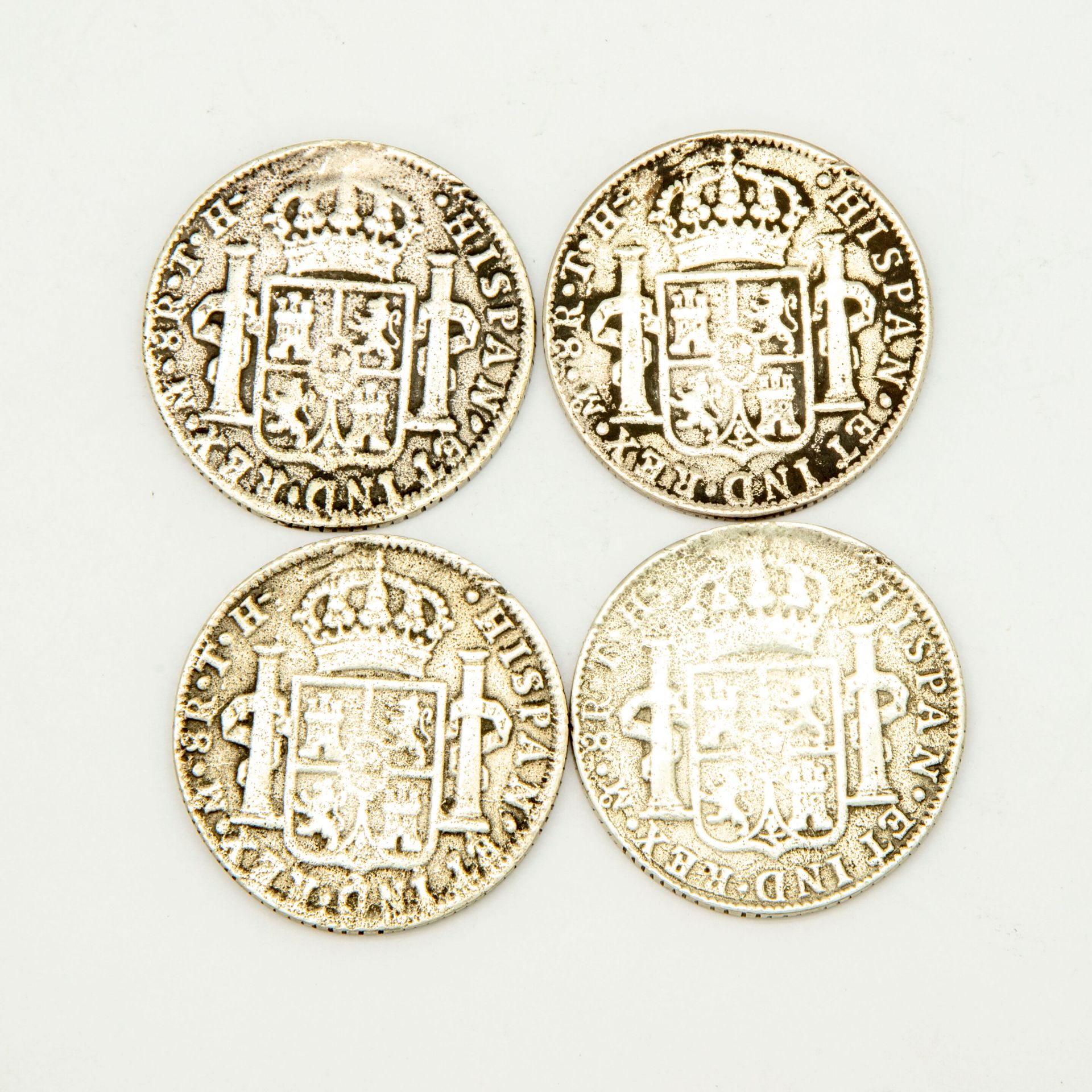 Null Set of four silver coins of 8 reales Charles III 1807 Mexico, with the insc&hellip;