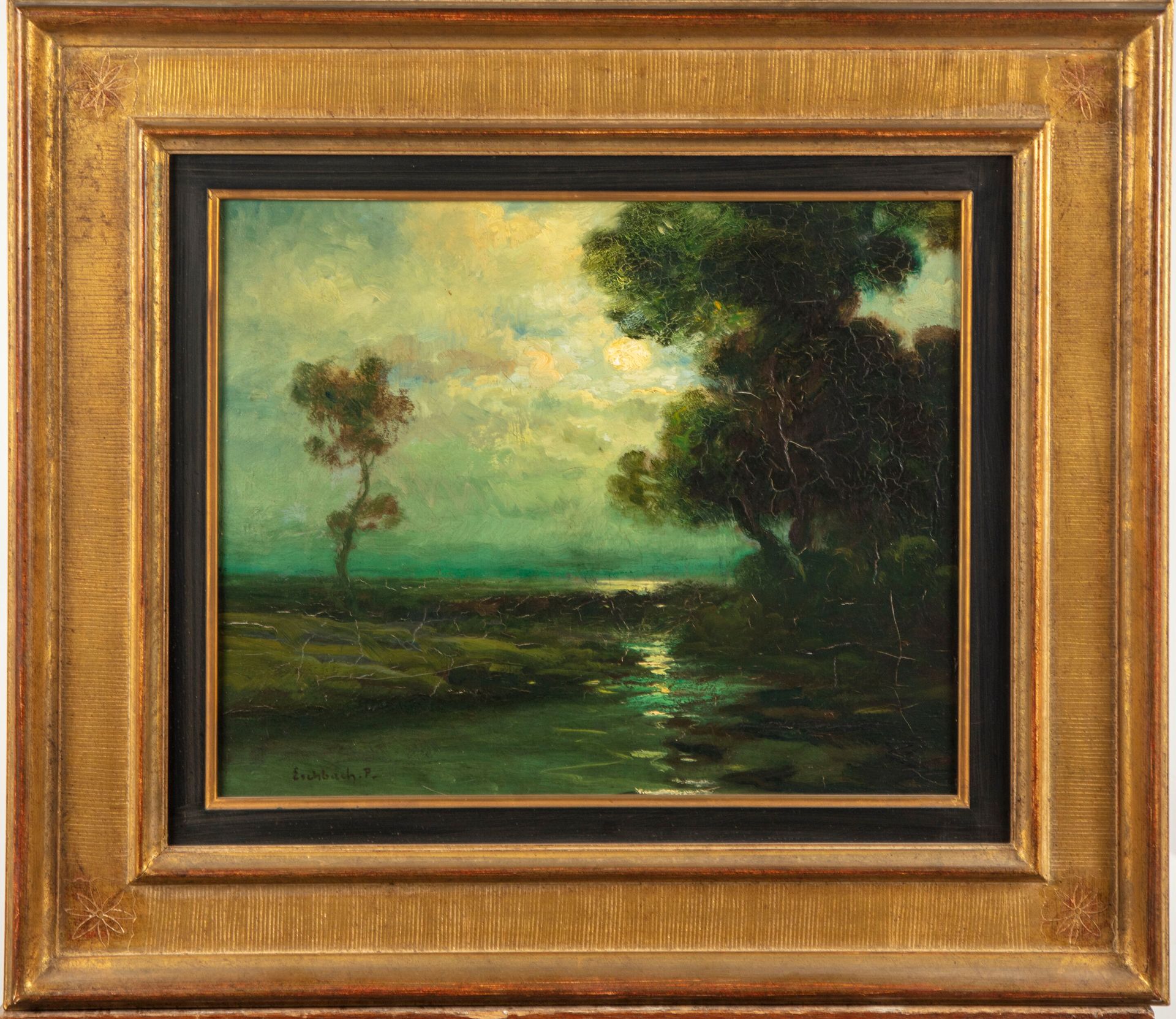 Null 保罗-艾斯巴赫 (1881-1961)

月光下的乡村风景

布面油画，左下角有签名

33 x 41厘米

裂缝