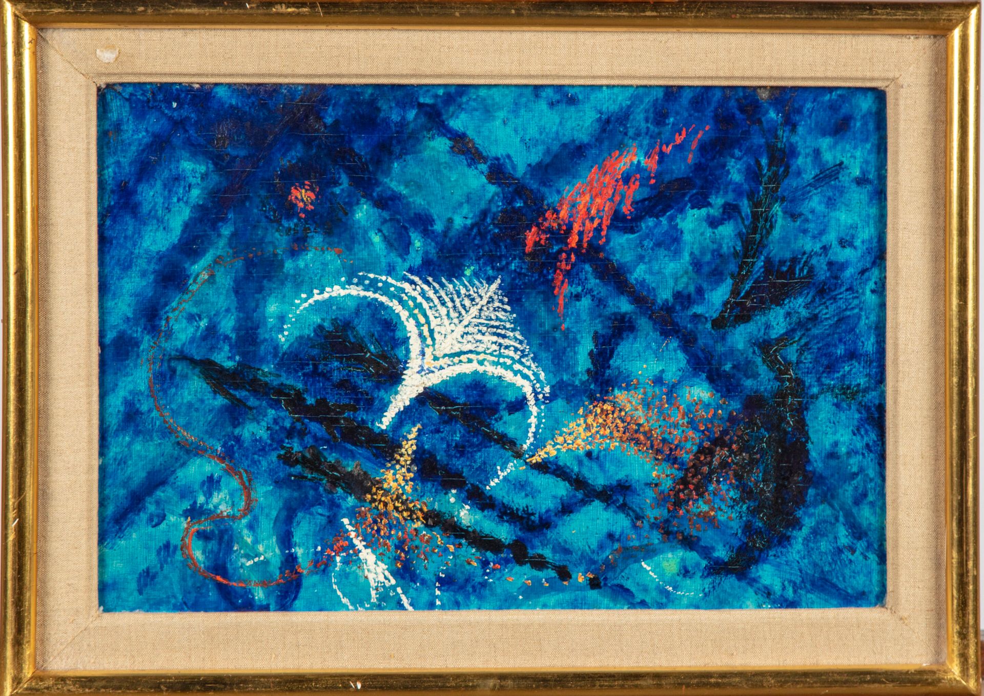 Null ECOLE MODERNE

Composition sur fond bleu

Huile sur panneau

22,5 x 33 cm