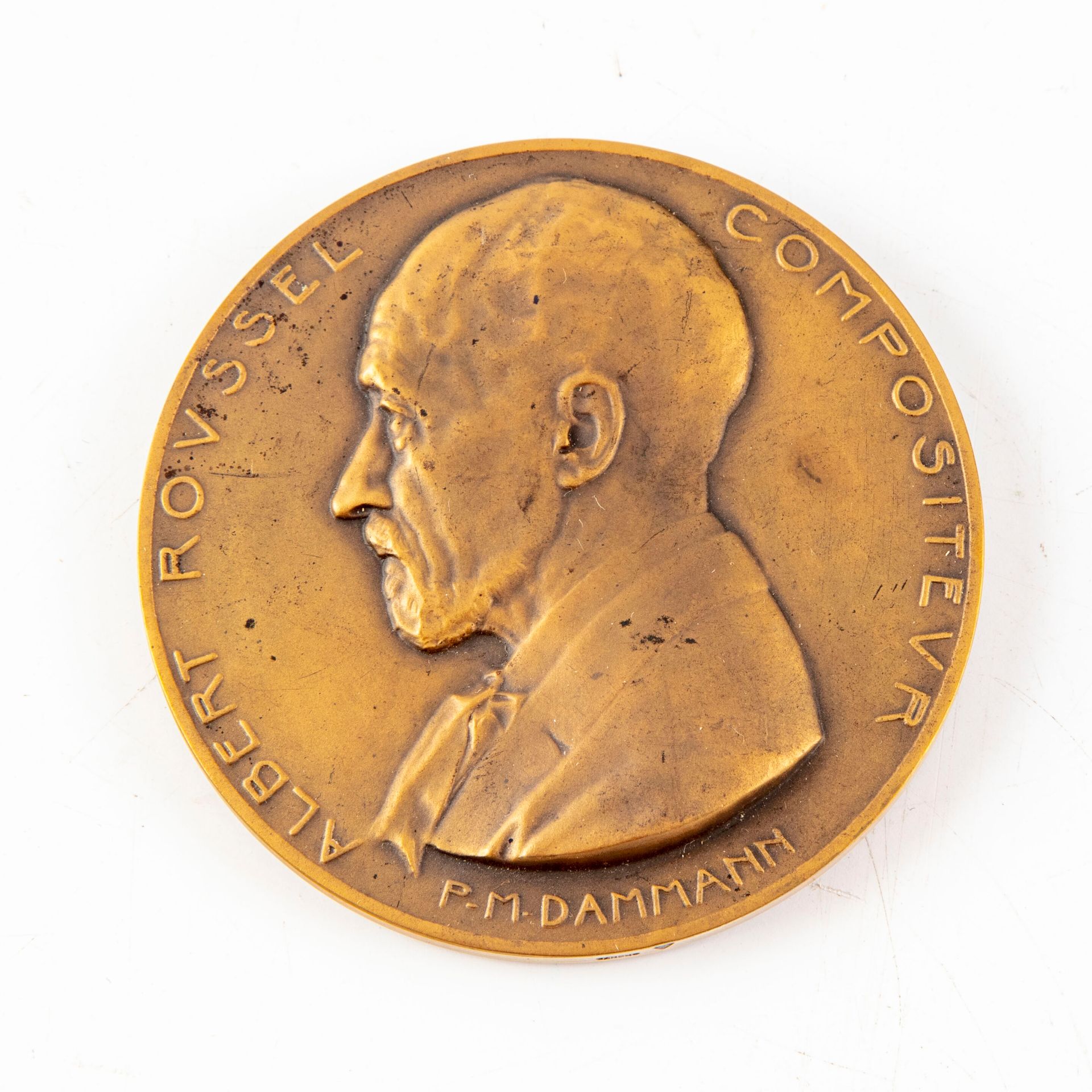 Null Medaille mit dem Bildnis des Komponisten Abert Roussel.

1929

D. : 6,7 mm