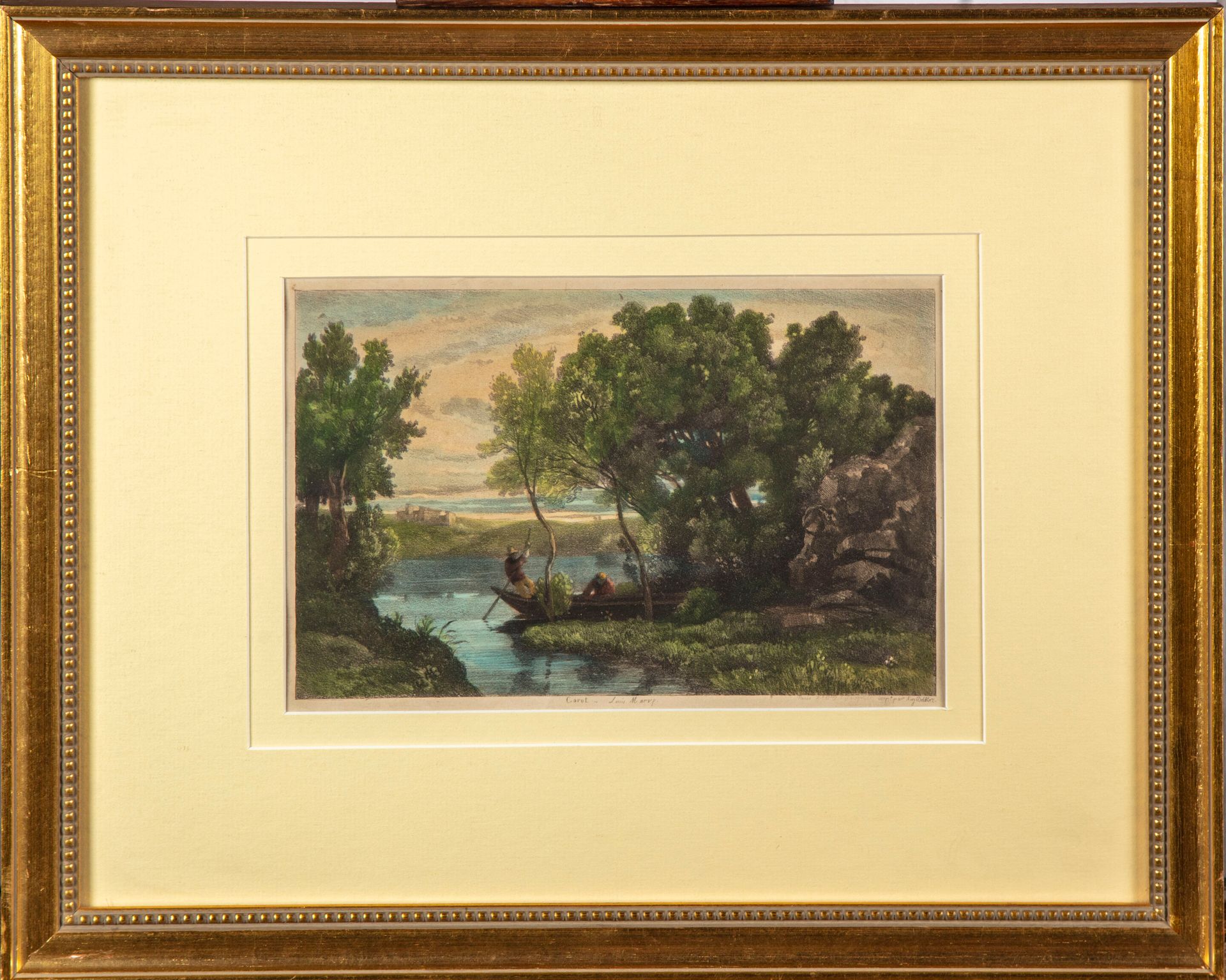 Null Camille COROT ( 1796 - 1875 ) d'après

La barque 

Gravure en couleurs par &hellip;