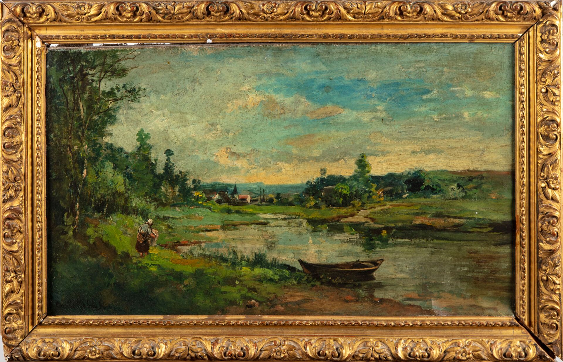 Null Camille MAGNUS (1853-1895)

Paysanne au bord de rivière

Huile sur toile, s&hellip;