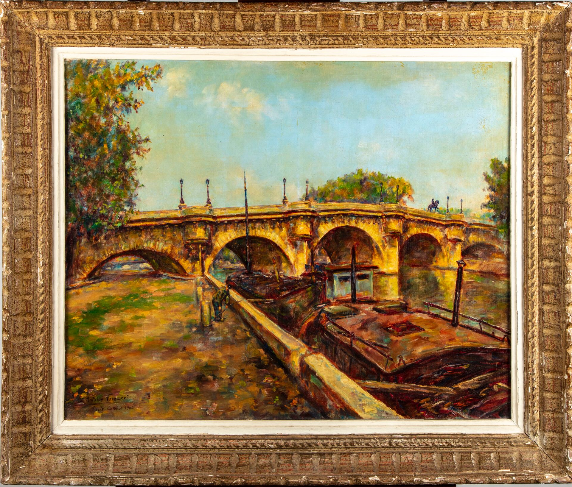 Null 安托万-费拉奇(Antoine FERRACCI) (1890-1984)

巴黎塞纳河上的驳船

布面油画，左下角有签名，日期为1944年

63 &hellip;