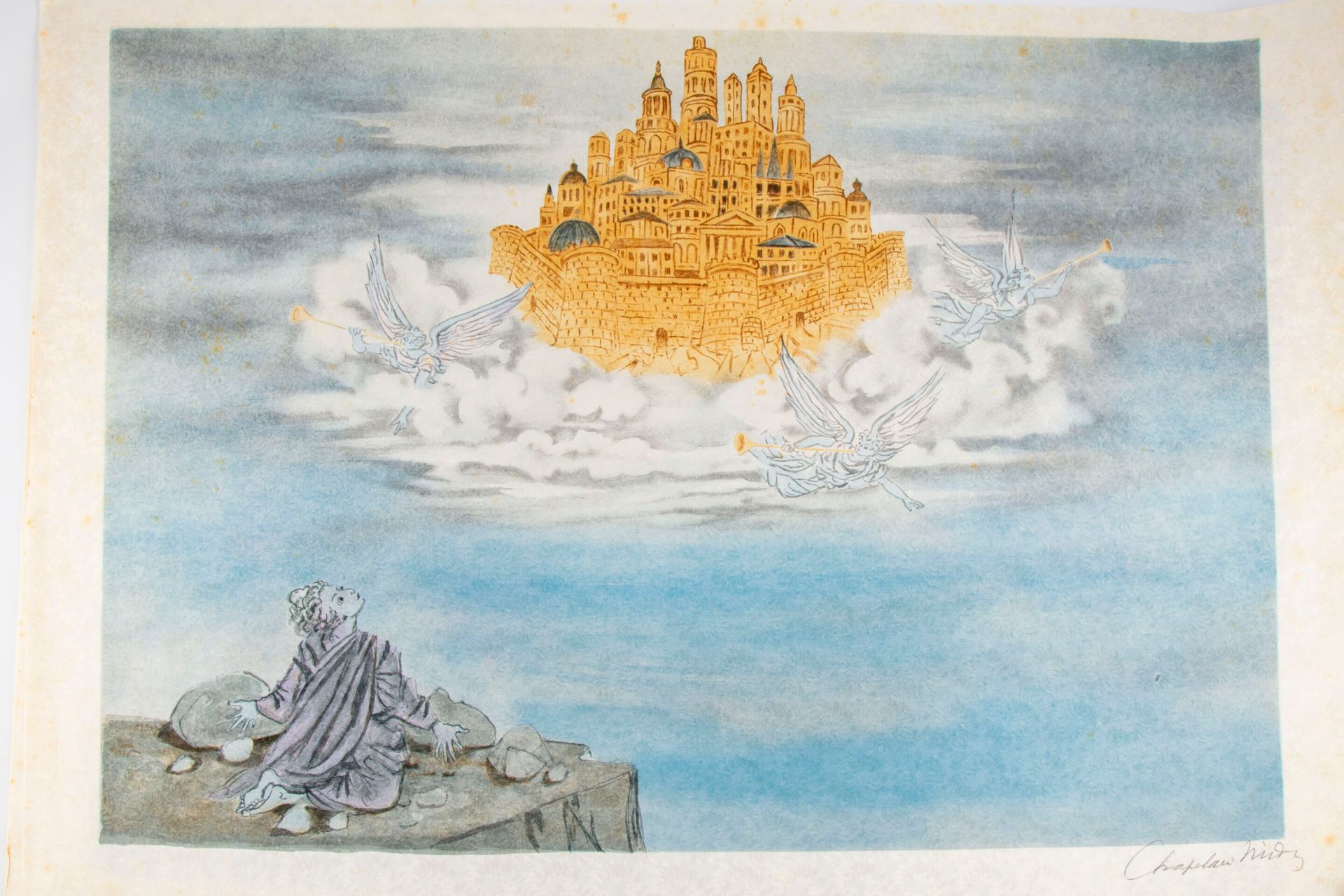 Null 罗杰-夏佩兰-米迪(1904-1992)

启示录

绢本石版画6件套（成片）。

右下方有签名

52,5 cm x 74 cm

(褪色和小褶皱)