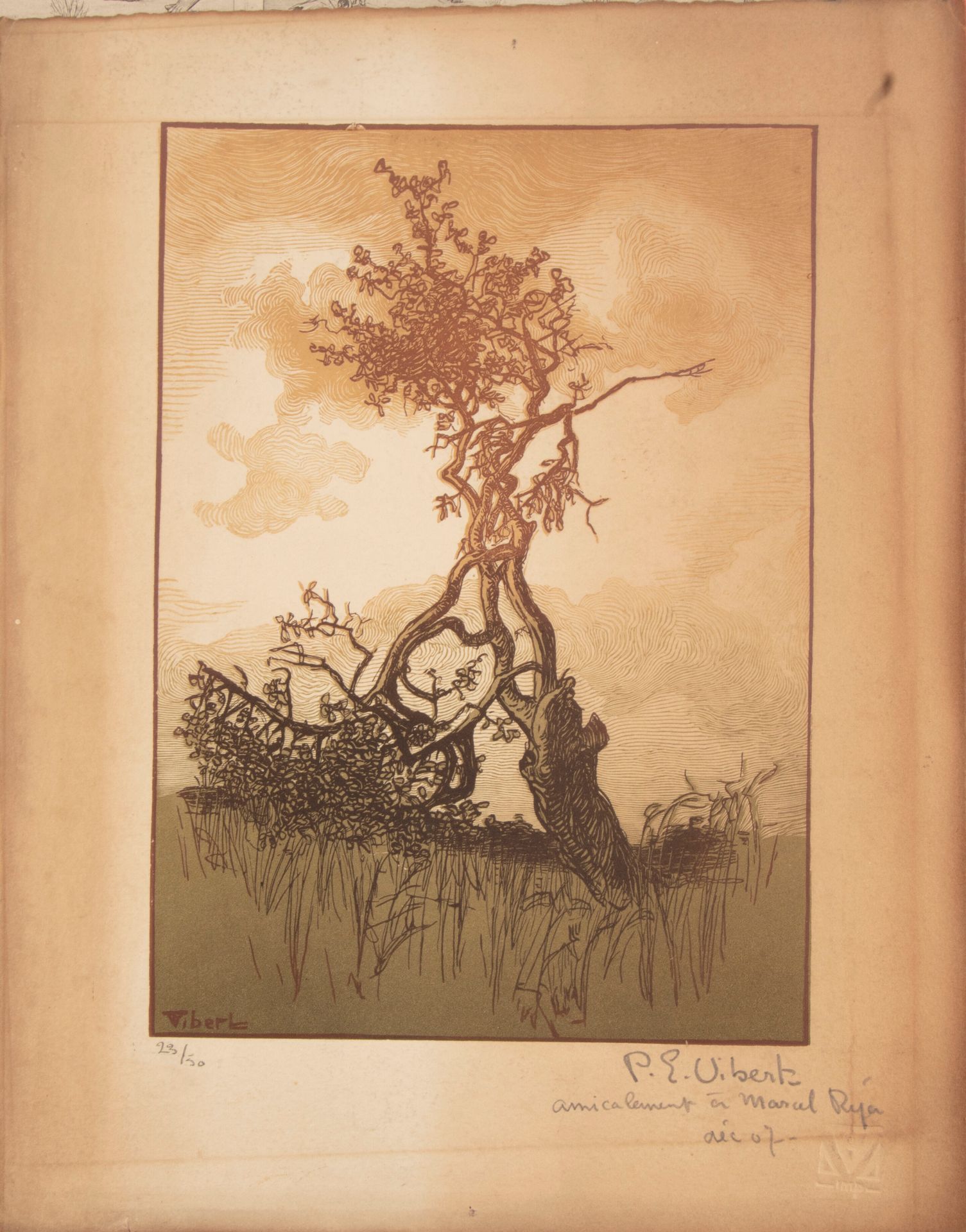 Null 皮埃尔-欧仁-维贝尔 (1875-1937)

树木

雕刻，会签，编号为23/50

献给 "友好的马塞尔-雷亚，07年12月

37厘米 x 27&hellip;