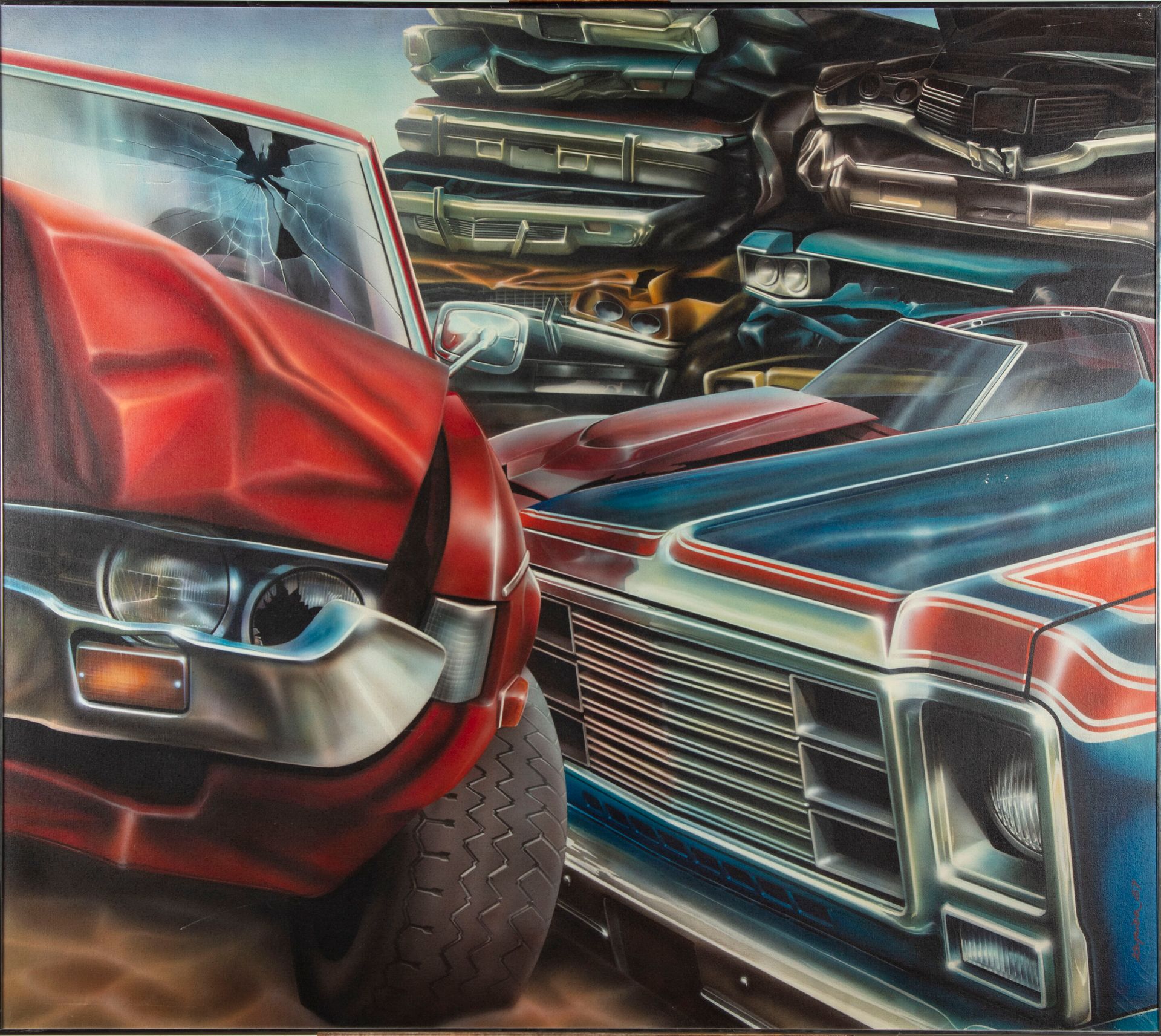 Null Yacoub KAPICA (born in 1948) 

The car junkyard

Acrylic on canvas, signed &hellip;
