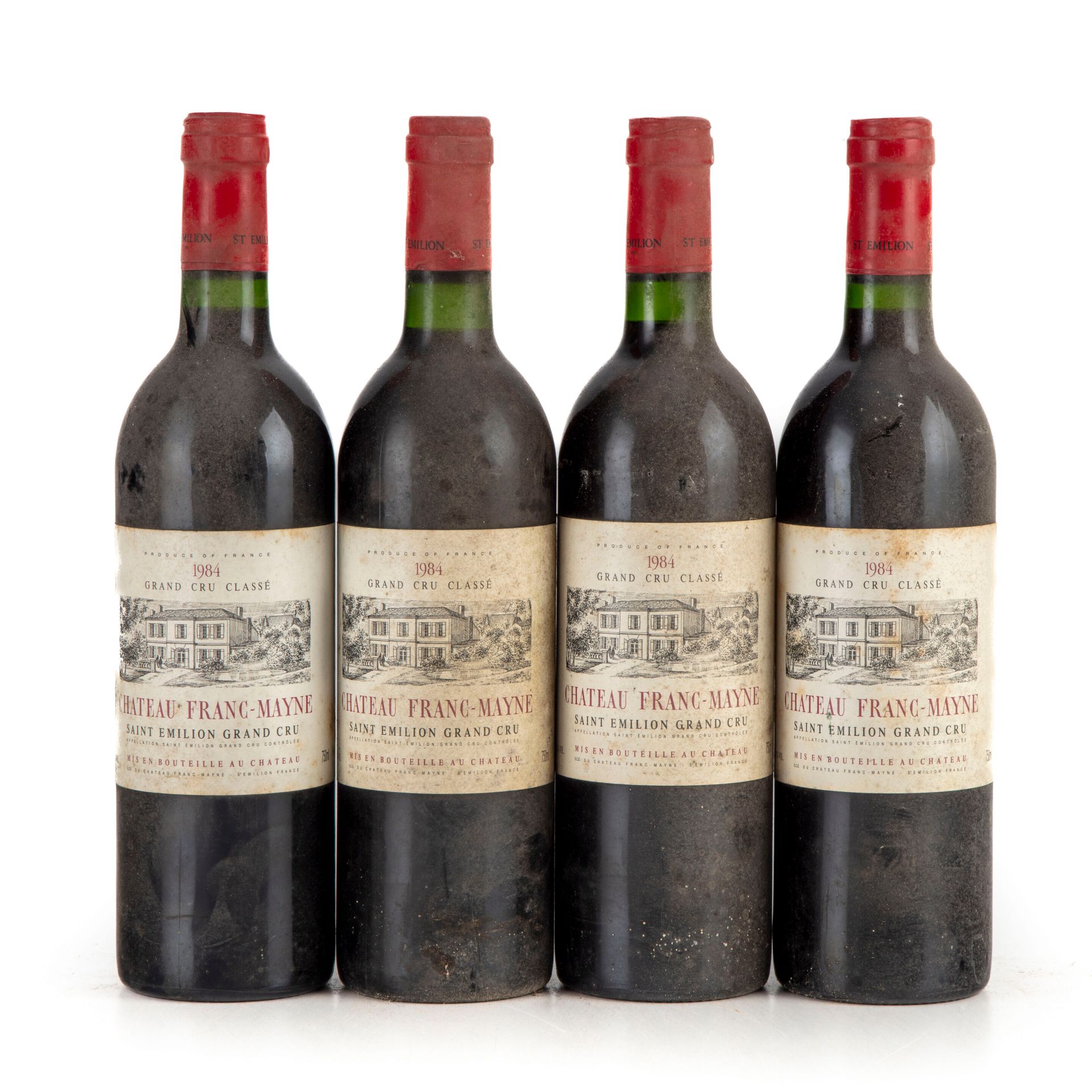 Null "4 bouteilles Château Franc Mayne 1984 1er GC Saint-Emilion

(E. F, m)"