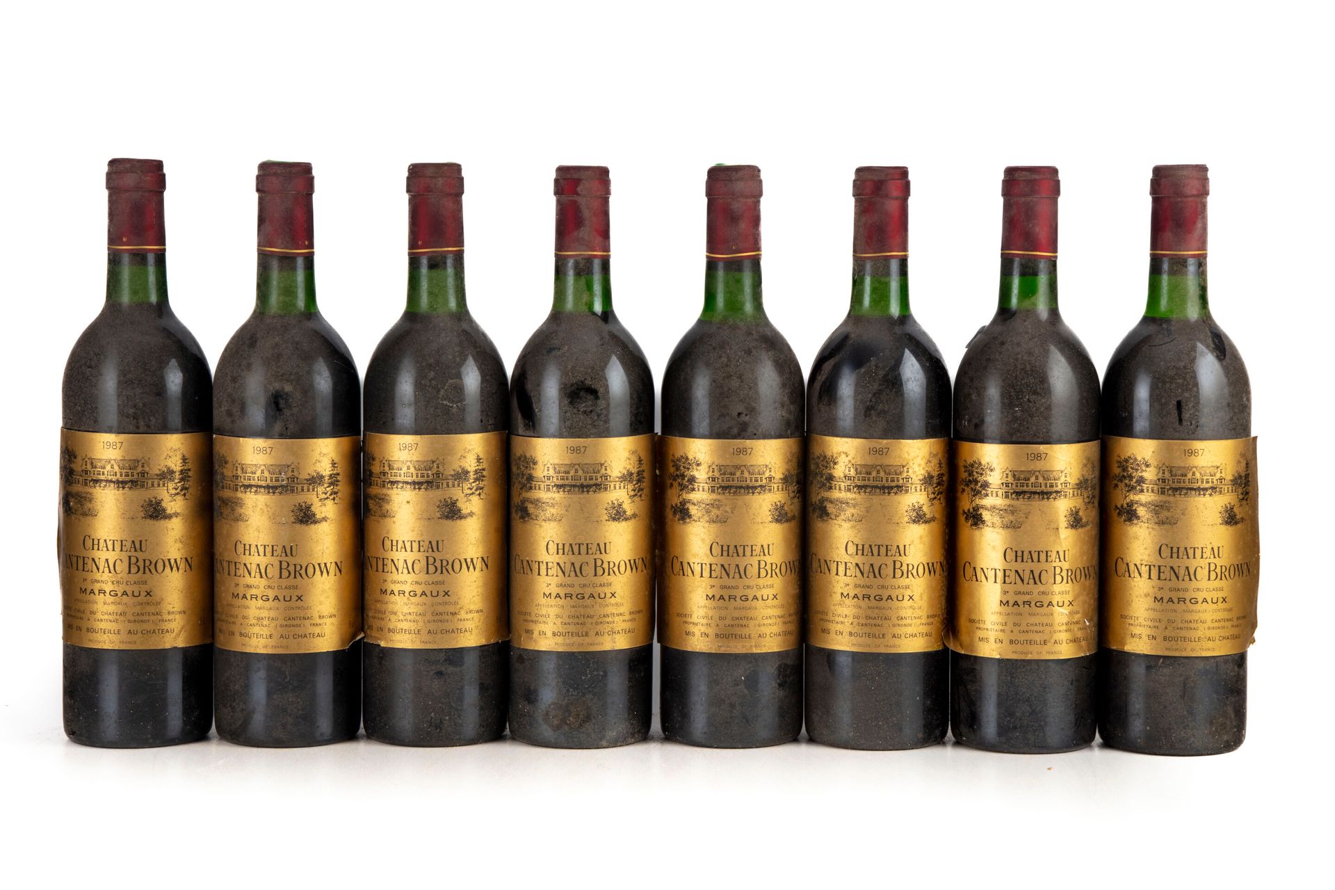 Null "8 bouteilles Château Cantenac Brown 1987 3e GC Margaux

(N. Tlb à lb, E. L&hellip;