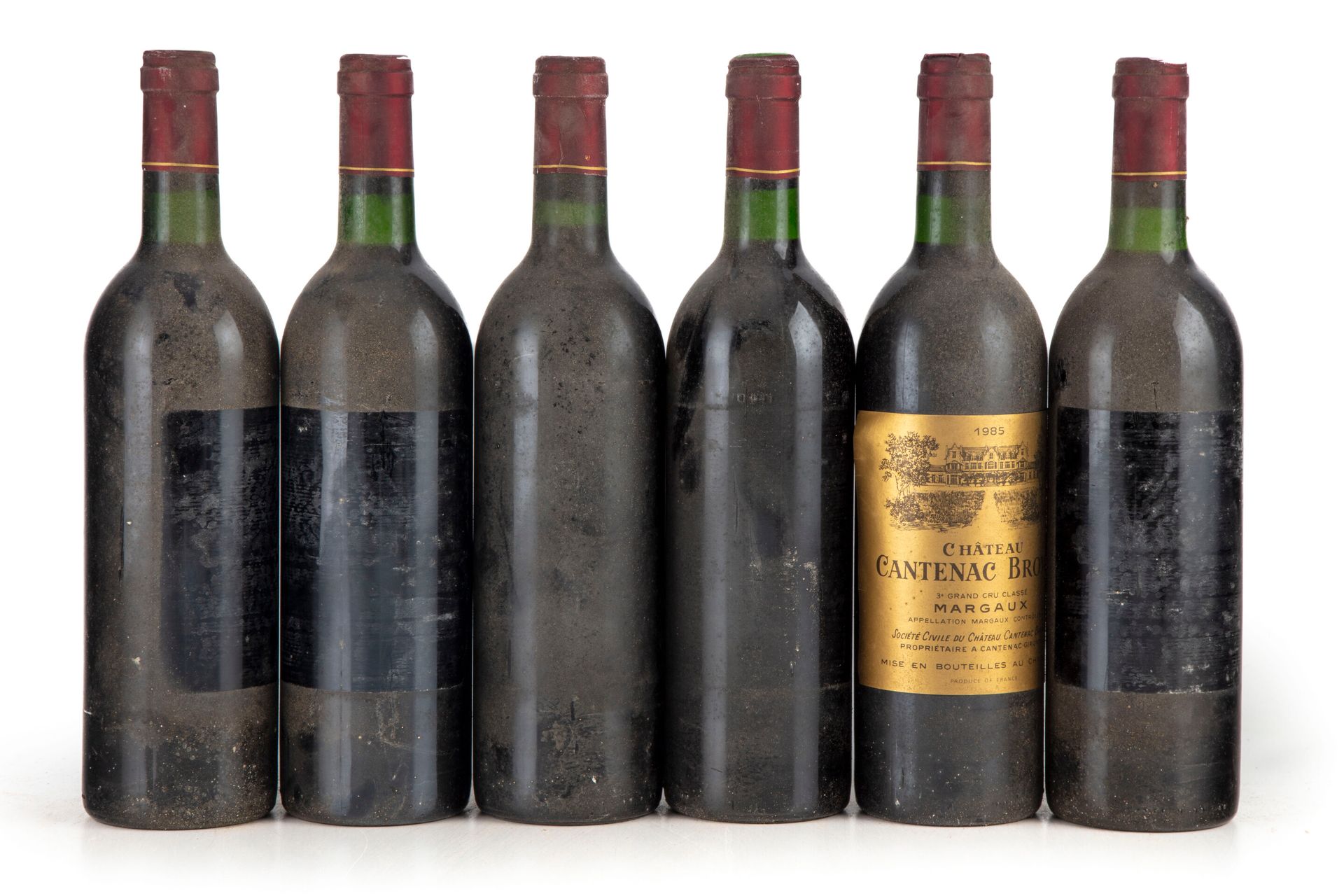 Null "13 bouteilles : 8 Château Cantenac Brown 1985 3e GC Margaux, 1 Château Can&hellip;