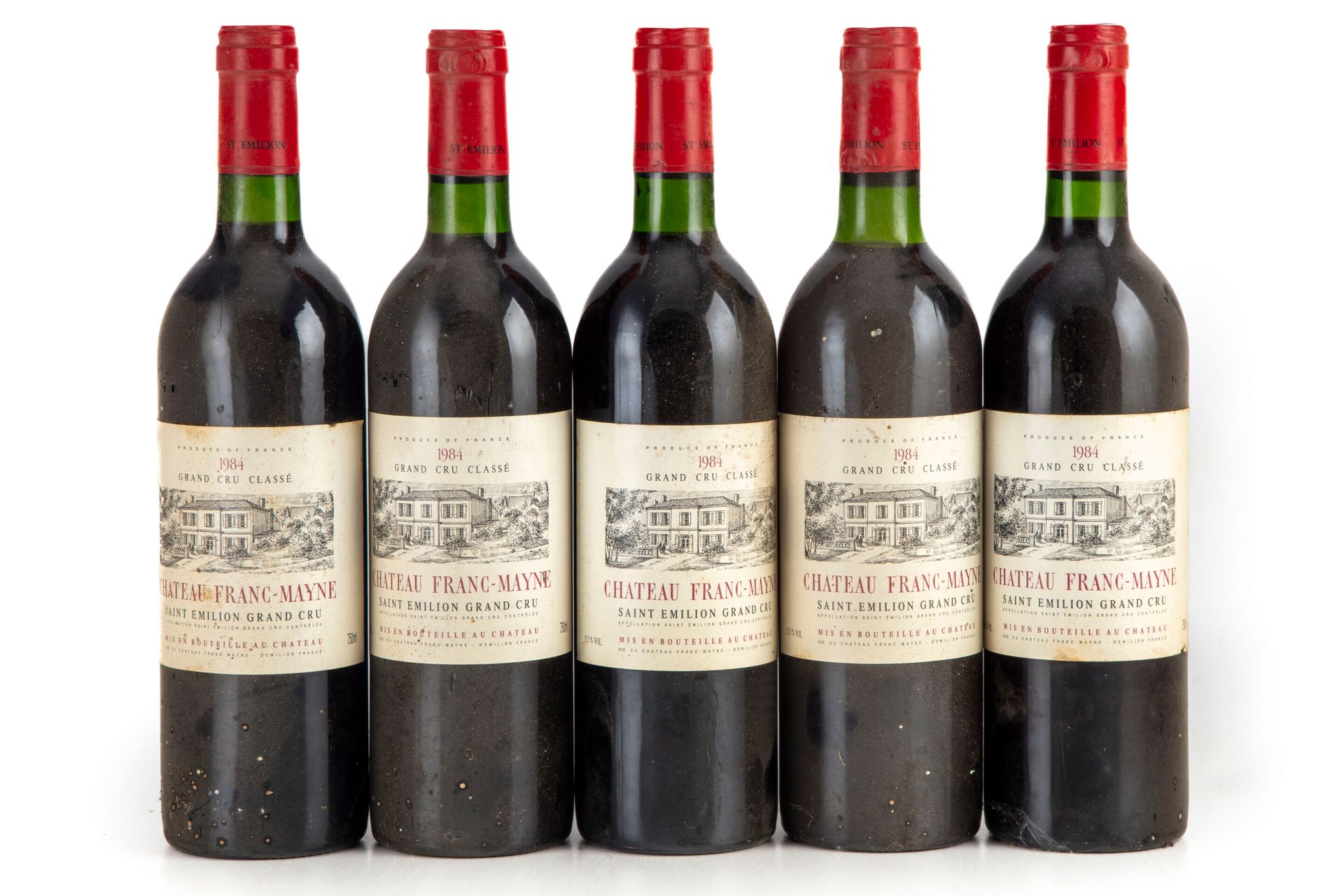 Null "10 bouteilles Château Franc Mayne 1984 1er GC Saint-Emilion Grand cru

(N.&hellip;