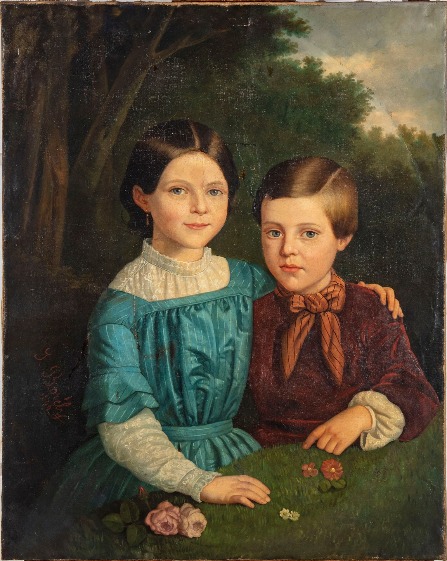 ATTRIBUE A BORELY Attribué à Charles BORELY (1817-1881)
Portrait d'enfants
Huile&hellip;