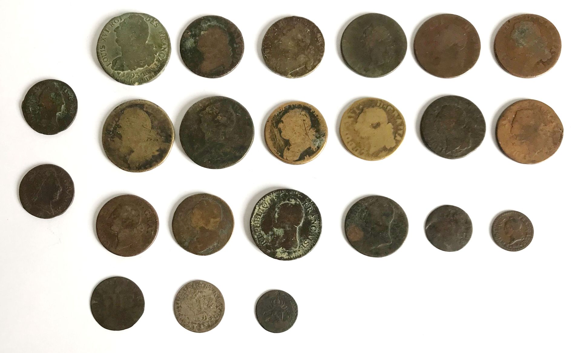 Null Set of 23 pieces old Regime XVIIIth and Revolutionary period in various met&hellip;