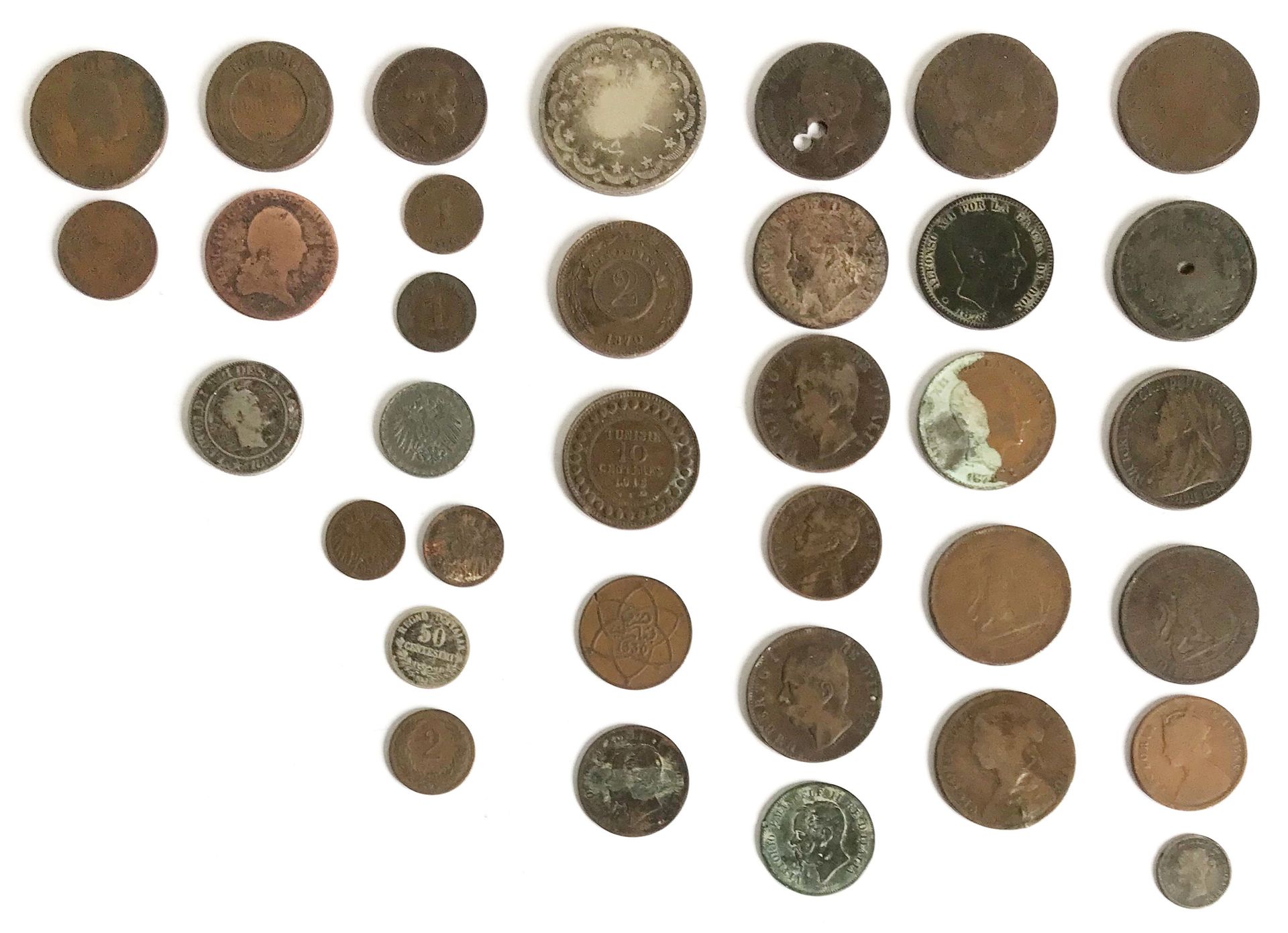 Null Set of foreign coins (Italy, Spain, Germany, Russia, Belgium, ...). Various&hellip;
