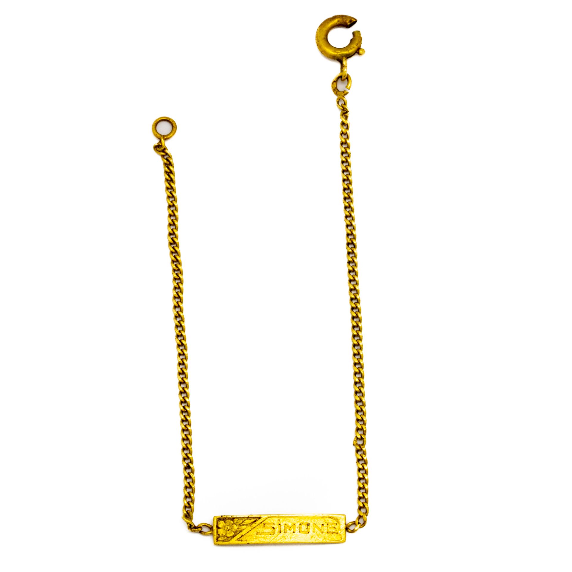 Null Small bracelet in yellow gold engraved Simone
Weight : 2 g.