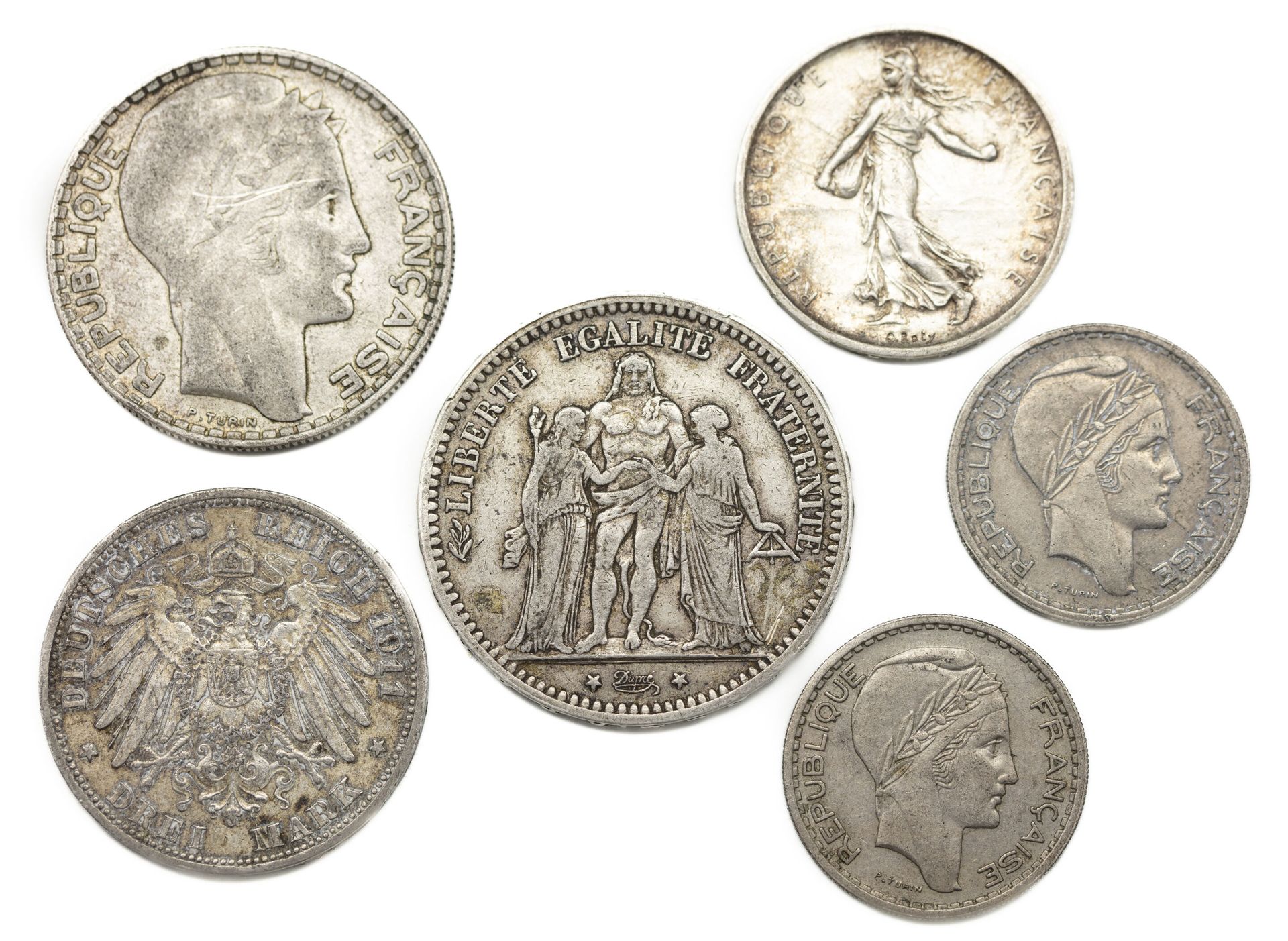 Null Set di 6 monete d'argento