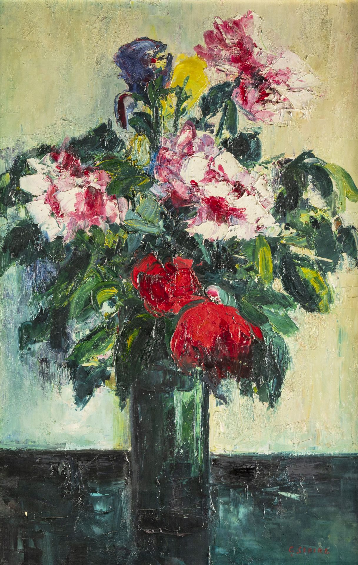 Null Gaston SEBIRE (1920-2001)
Bouquet de fleurs 
Huile sur toile, signée en bas&hellip;