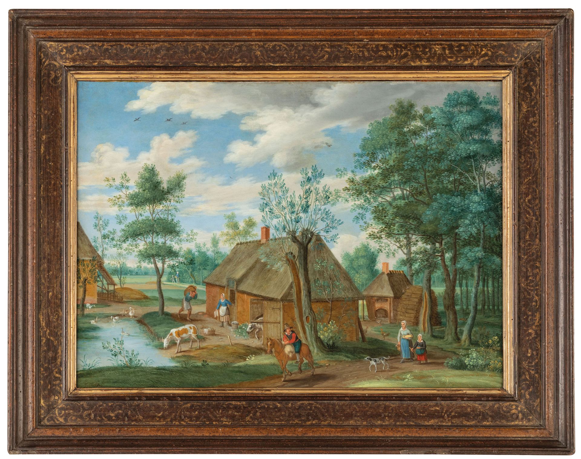 ISAAC VAN OOSTEN (Antwerpen, 1613 - 1661)
Bauerndorf
Signiert
Öl auf Kupfer, 32X&hellip;