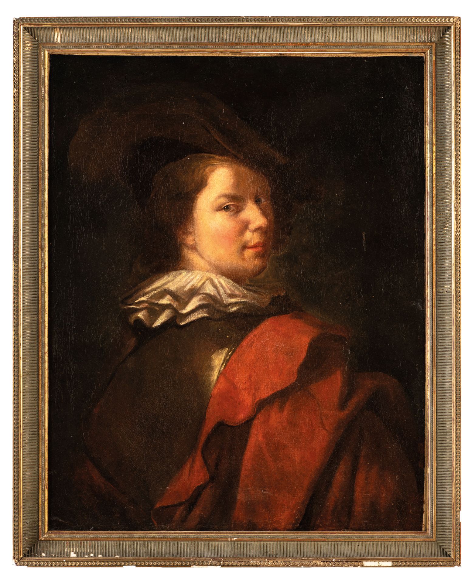 ALEXIS GRIMOU (Argenteuil, 1678 - Paris, 1733)
穿红斗篷的年轻人肖像
布面油画，80.5 x 64.5 cm

关&hellip;