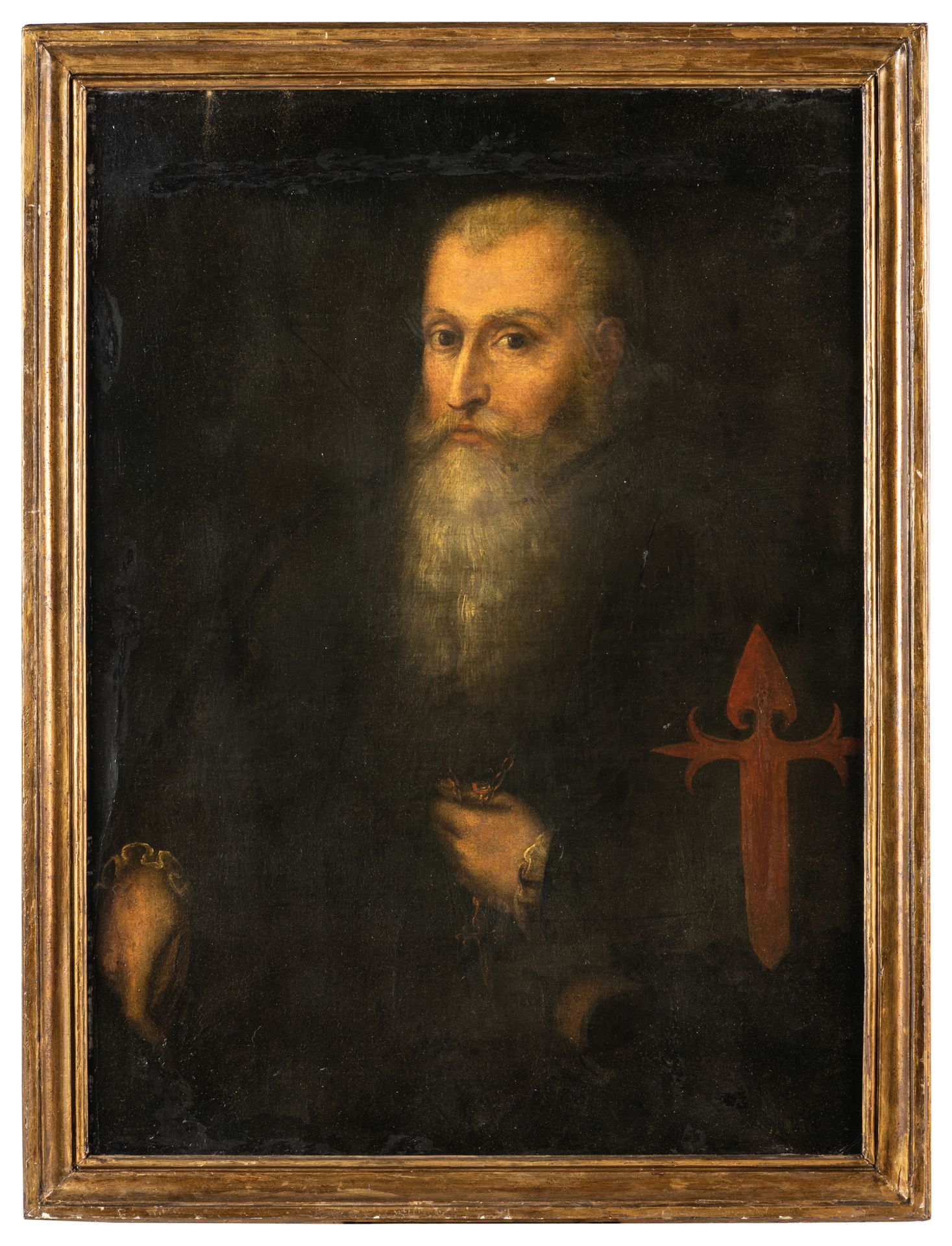 PITTORE DEL XVII-XVIII SECOLO 圣雅各布十字勋章骑士肖像
布面油画，95X70厘米

圣地亚哥骑士团是一个宗教和军事组织，成立于12&hellip;