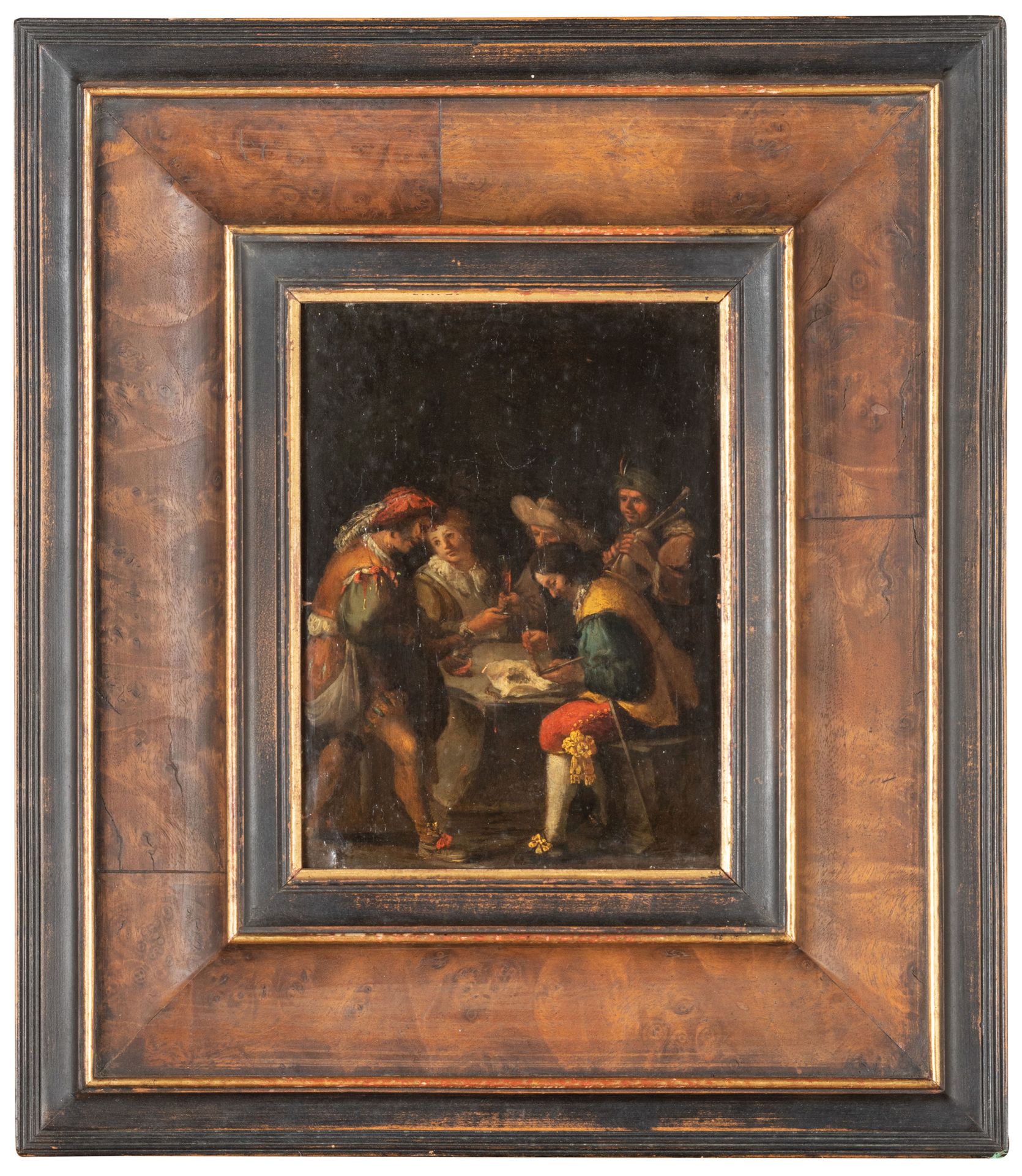 GYSBERT VAN DER KUYL (attr. A) (Gorinchem, 1604 - 1673)
小酒馆的场景
铜板油画，19X16厘米

出处。&hellip;