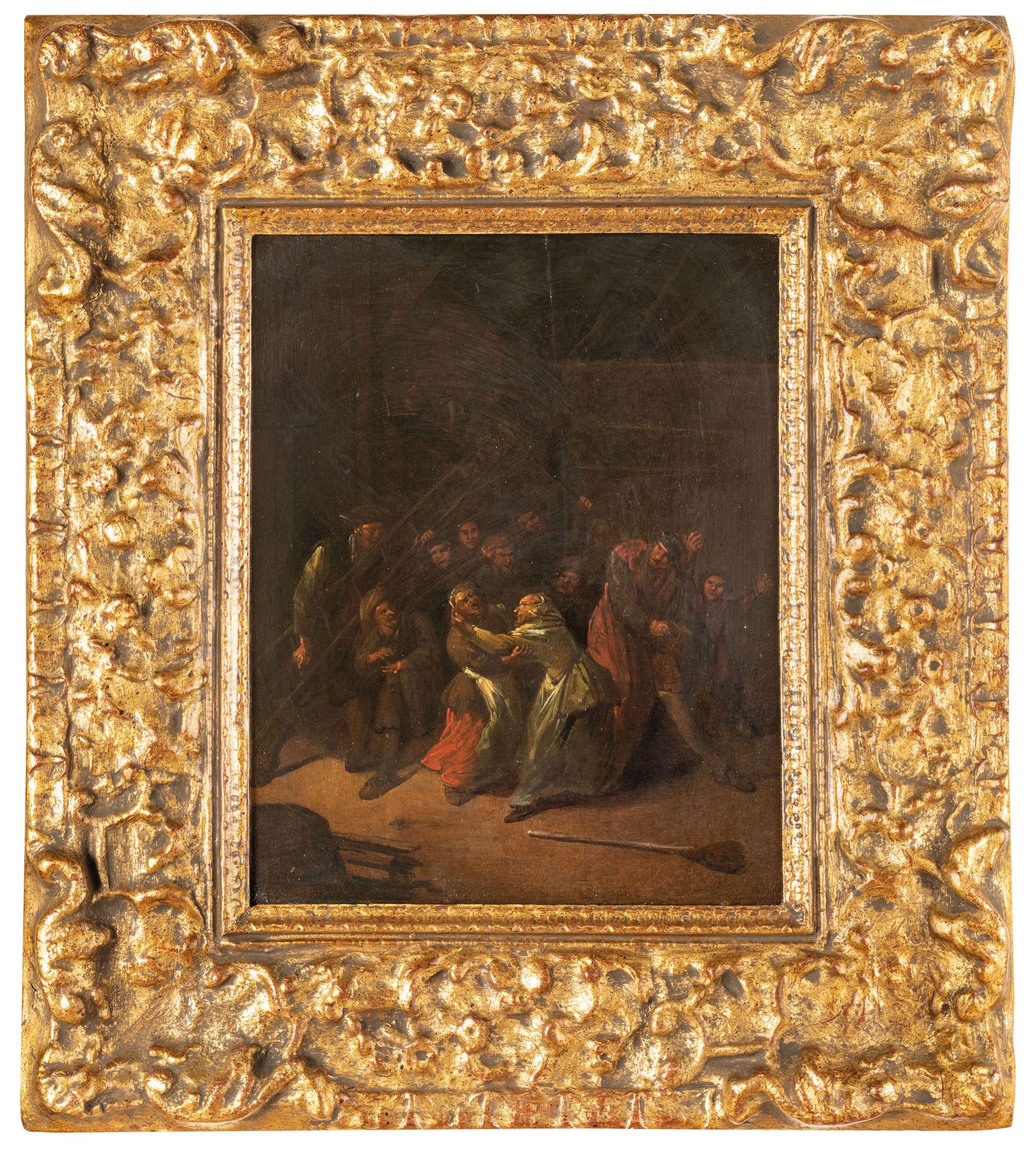 ADRIAEN VAN OSTADE (attr. A) (Haarlem, 1610 - 1685)
Rissa d'osteria 
Olio su tav&hellip;