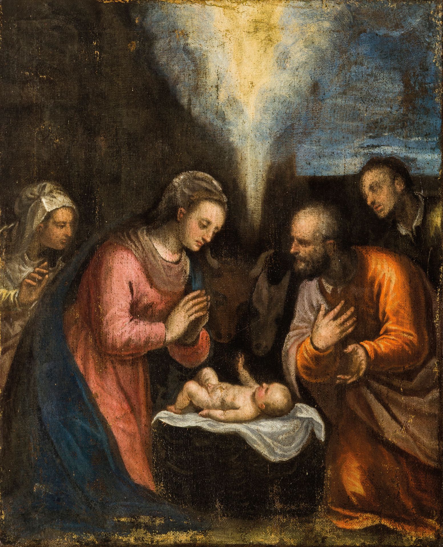 ALESSANDRO MAGANZA (attr. A) (维琴察，1556年前-1632年）
Nativity
布面油画，60X50厘米

他在维琴察父亲的工&hellip;