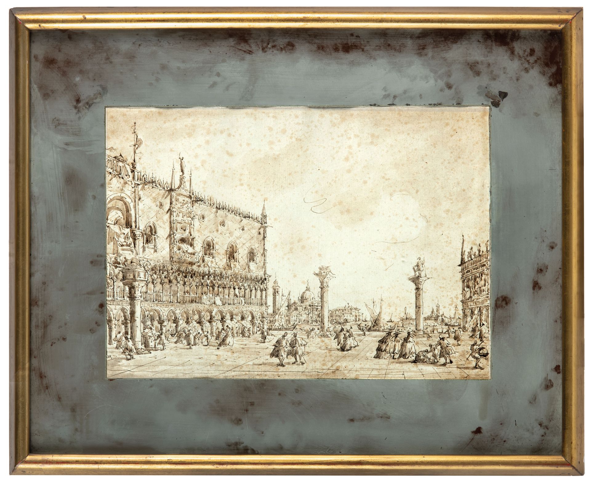 FRANCESCO GUARDI (maniera di) (威尼斯，1712年-1793年)
里亚托的景色
中国纸本，28.7X41厘米
圣乔治岛的景色
总督&hellip;