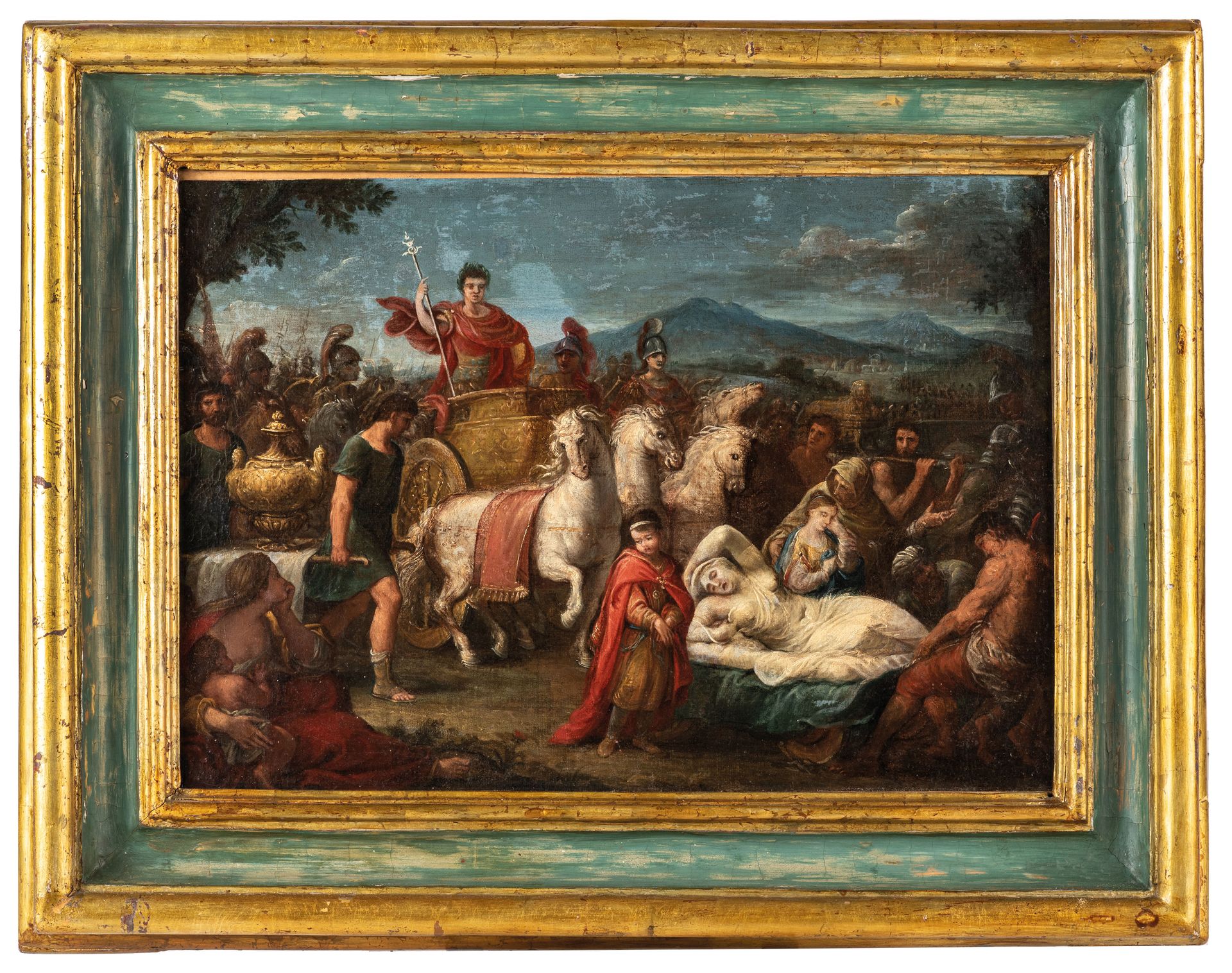 PITTORE DEL XVIII SECOLO Roman Triumph
Oil on canvas, cm 45,5X64,5