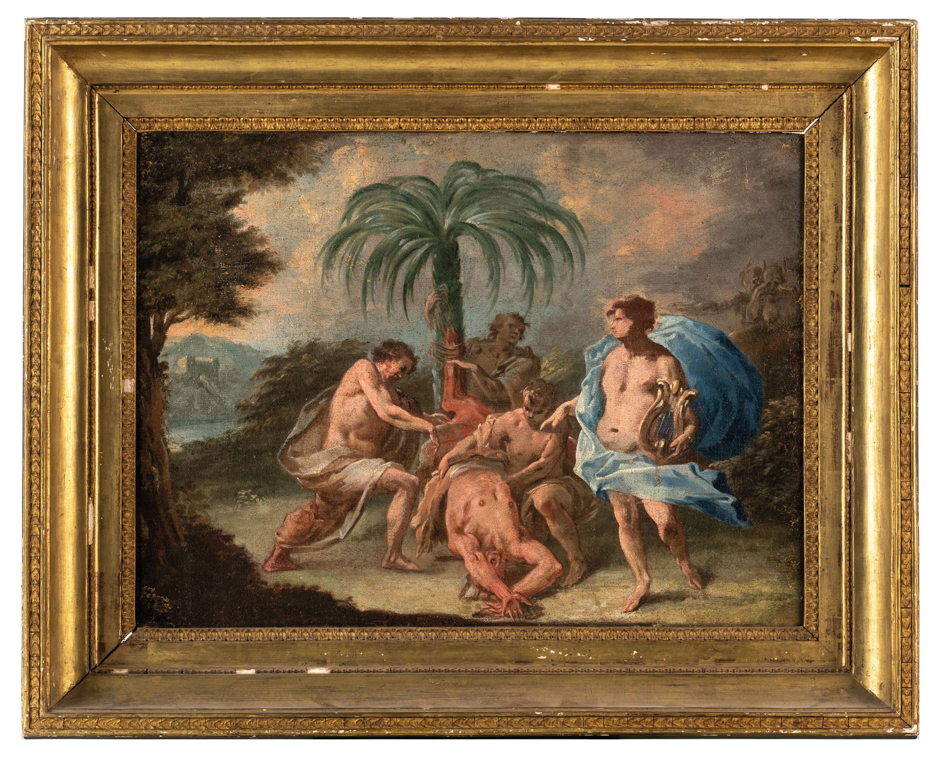CLAUDIO FRANCESCO BEAUMONT (attr. A) (Turin, 1694 - 1766)
描绘阿波罗和马西亚斯的素描
布面油画，41.&hellip;