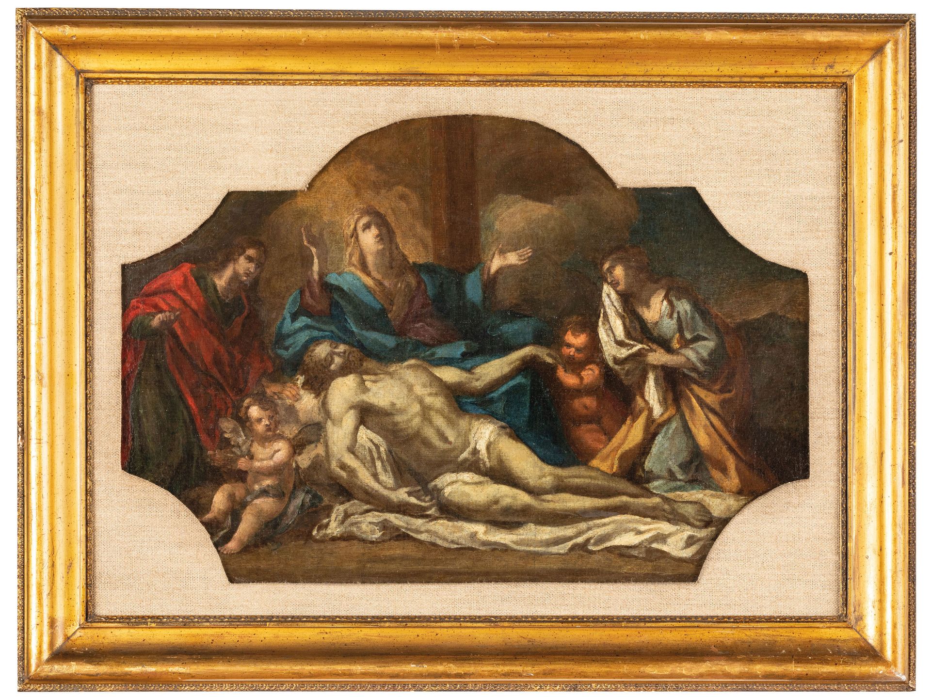 GIOVAN BATTISTA LAMA (attr. A) (Naples, 1673 - 1748)
Deposition
布面油画，35X52厘米

画面&hellip;
