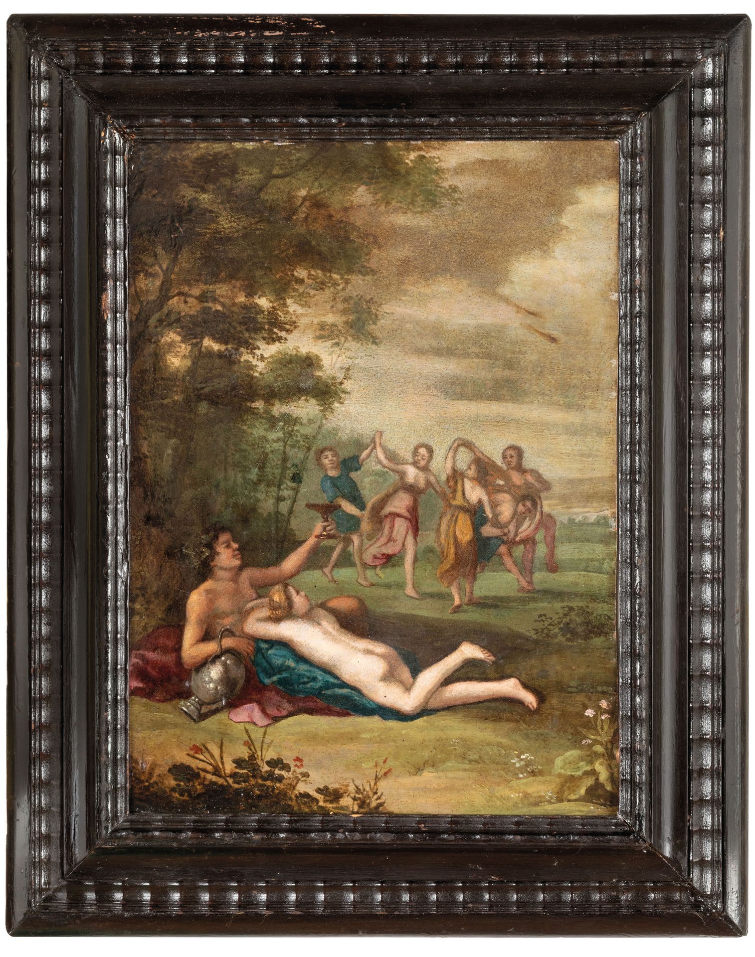SIMON FLOQUET (cerchia di) (根特，1607/1609 - 安特卫普，1658/1678)
Bacchanal
铜上油画，39X28厘&hellip;