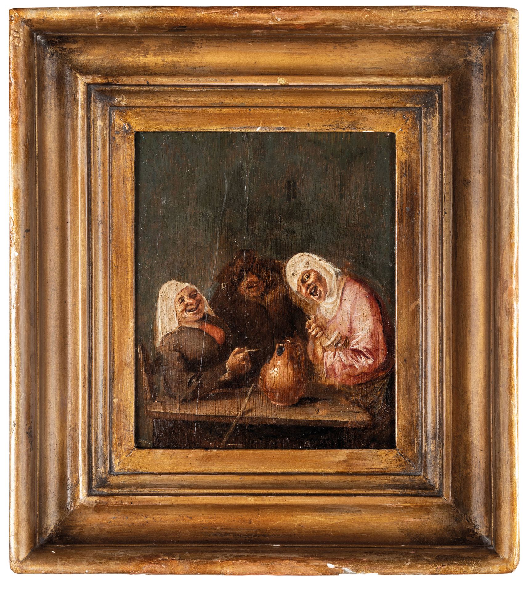 ADRIAEN BROUWER (attr. A) (Oudenaarde, 1605 - Antwerp, 1638)
酒馆场景
面板油画，17X15厘米

&hellip;