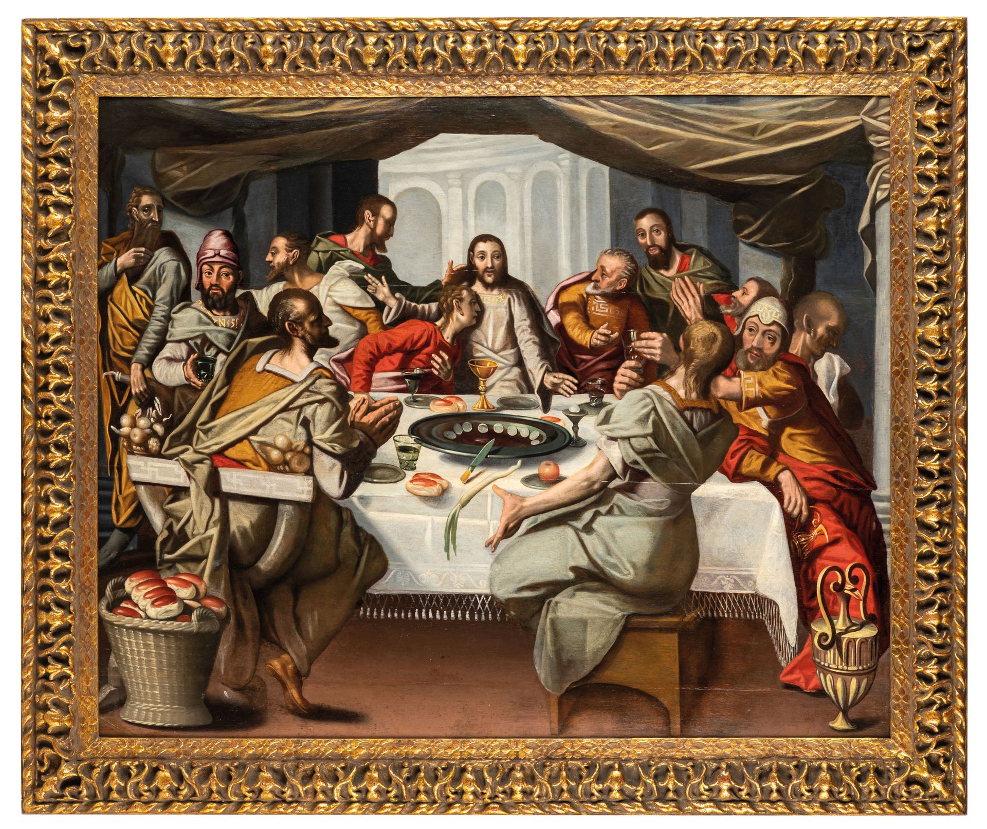 LAMBERT LOMBARD (cerchia di) (Lüttich, 1505 - 1566)
Letztes Abendmahl
Öl auf Taf&hellip;