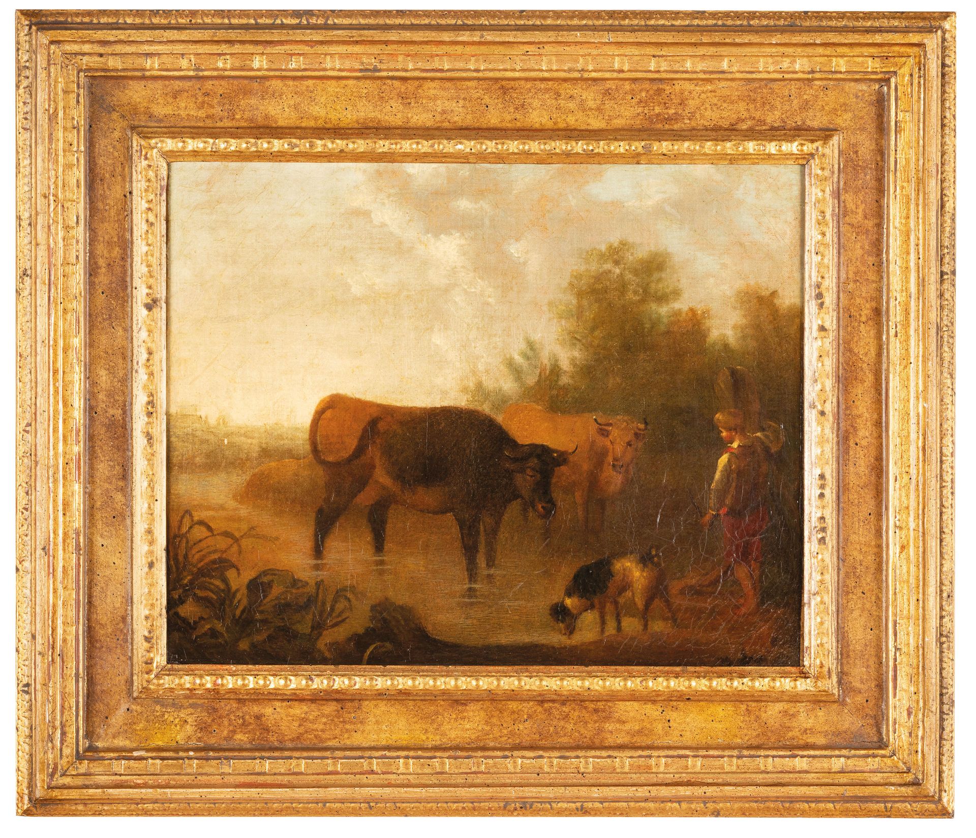 PITTORE DEL XVIII SECOLO Pastoral scene
Oil on canvas, cm 30X38