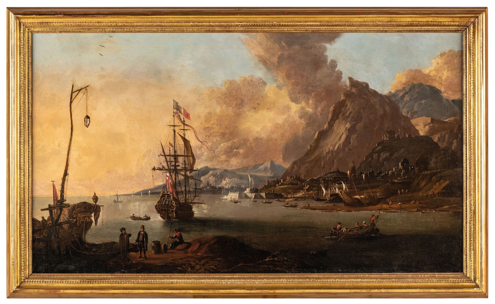 ABRAHAM STORCK (attr. A) (阿姆斯特丹，1635-1710)
带有船只的海岸景观
布面油画，74X130厘米

这件作品是由荷兰艺术家A&hellip;