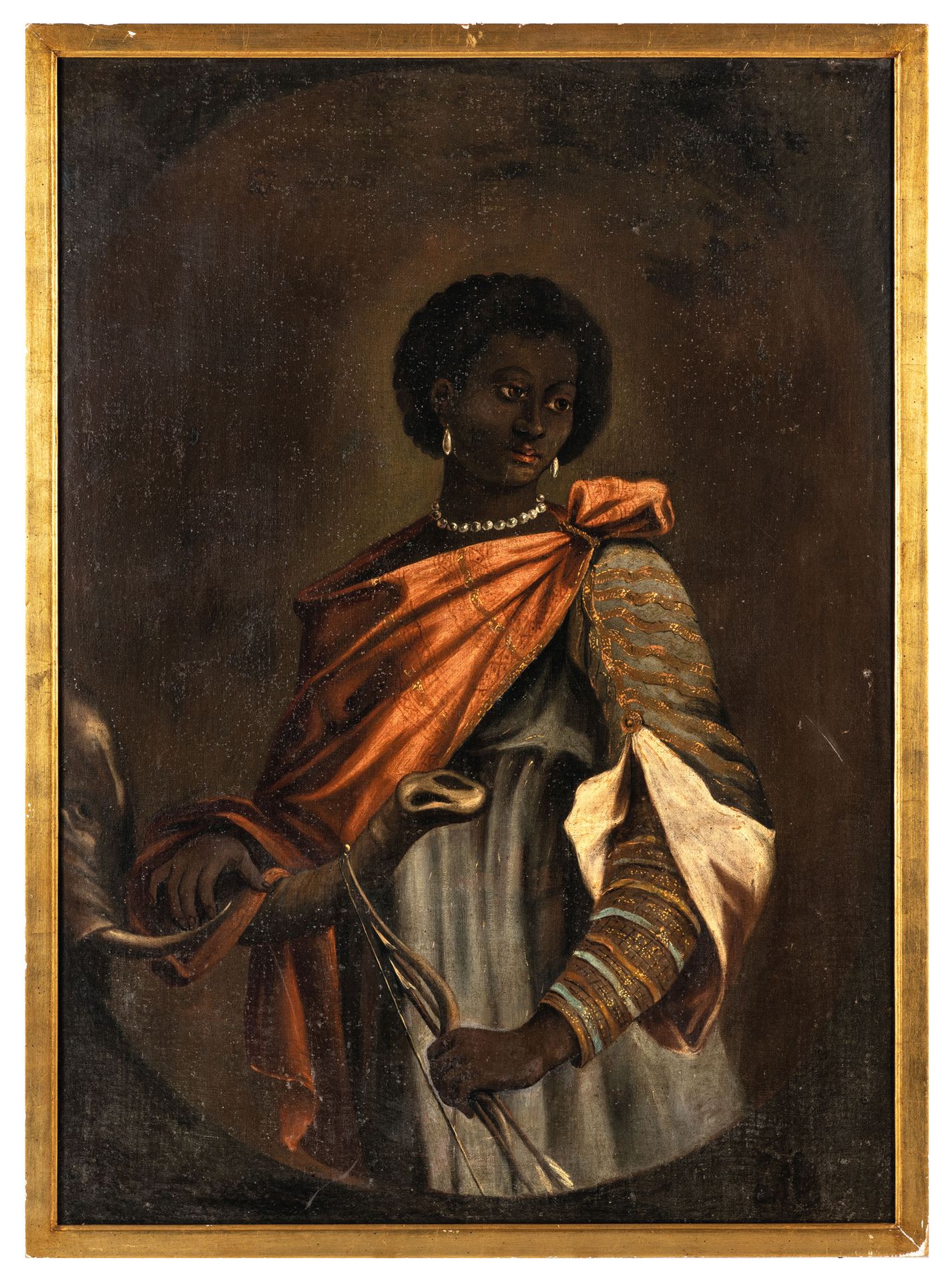 Pittore veneto del XVIII secolo Ritratto di donna africana
Olio su tela, cm 133X&hellip;