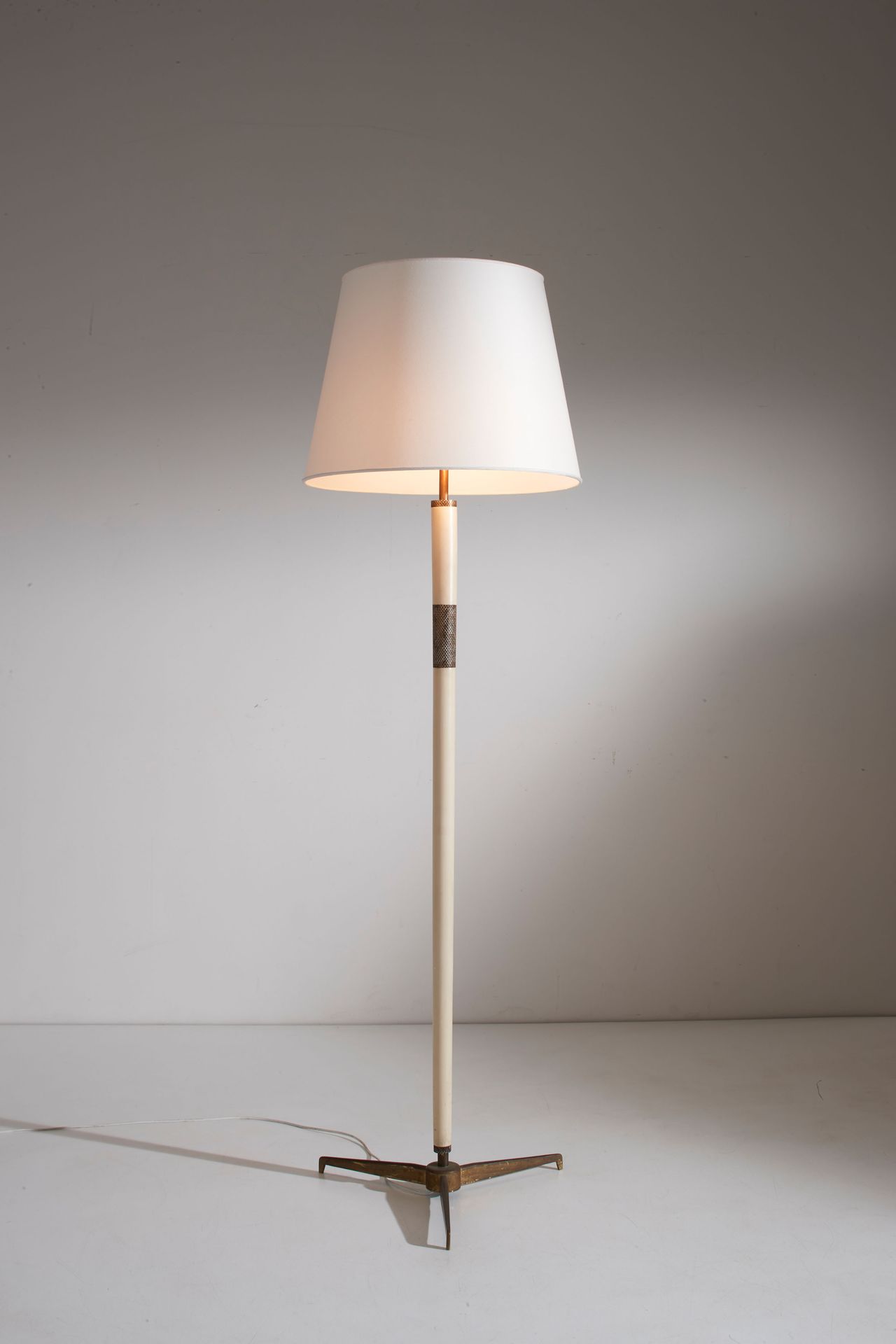 Angelo Lelii Floor lamp. Brass, lacquered wood, fabric. Production Arredoluce 19&hellip;