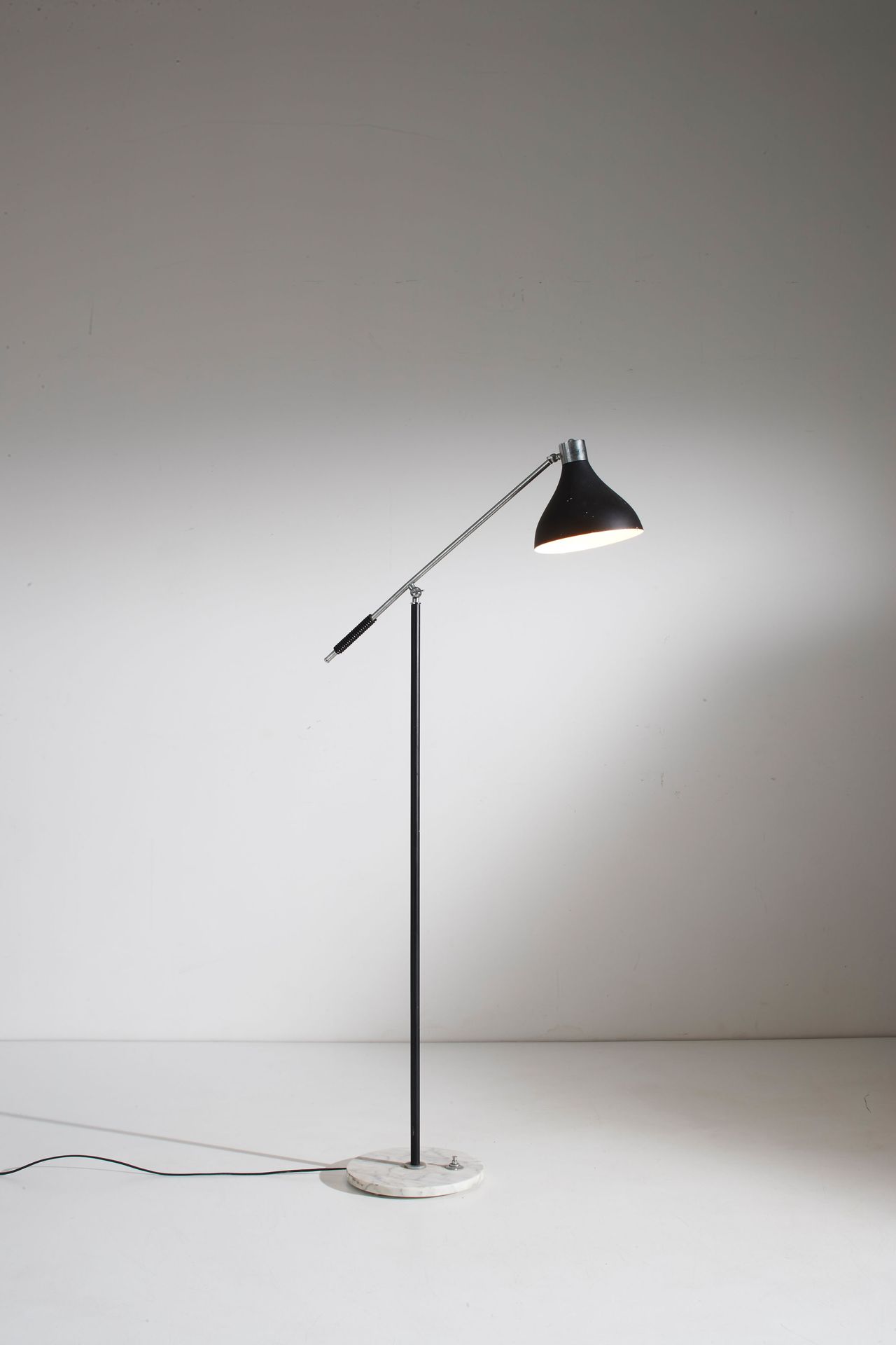 Stilux Floor lamp. Marble, enameled metal tubing, chromed metal, painted aluminu&hellip;