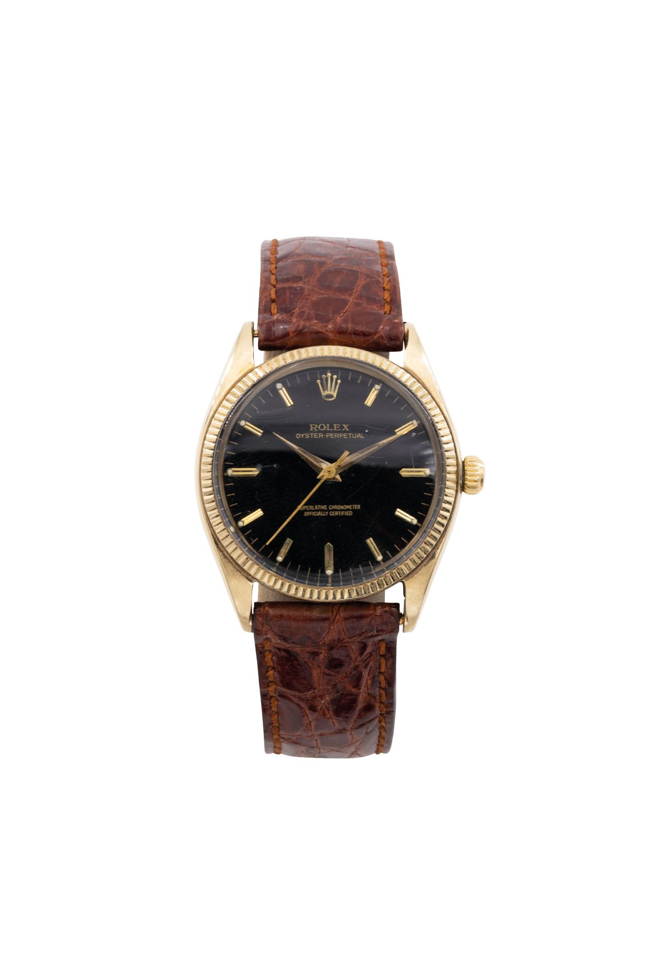 ROLEX OYSTER PERPETUAL, RÈF 1005, OR JAUNE - Vers 1961 Gehäuse in 18k Gold, Durc&hellip;