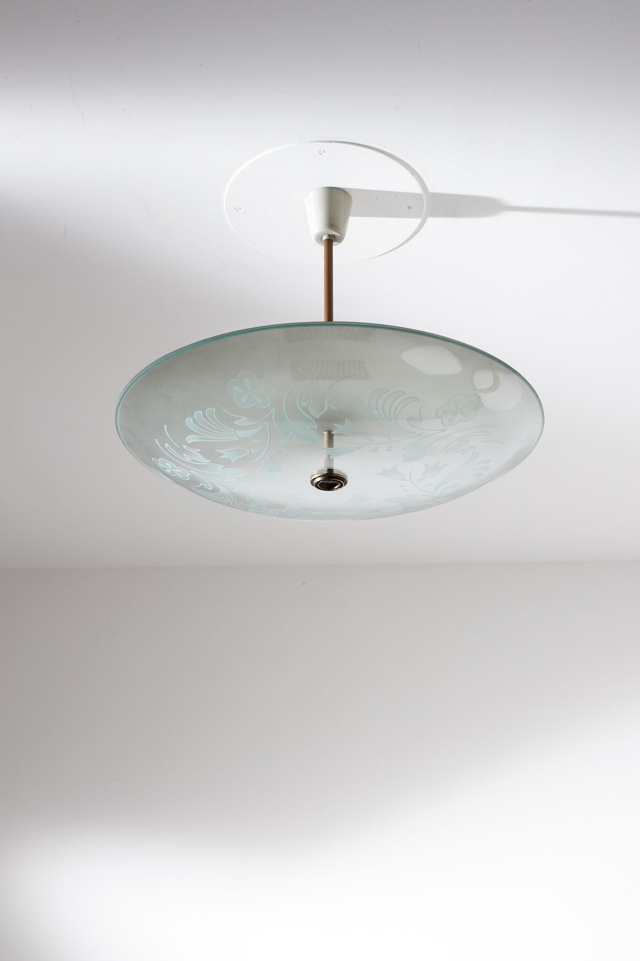PIETRO CHIESA Suspension lamp. Brass, painted aluminum, curved and partially etc&hellip;
