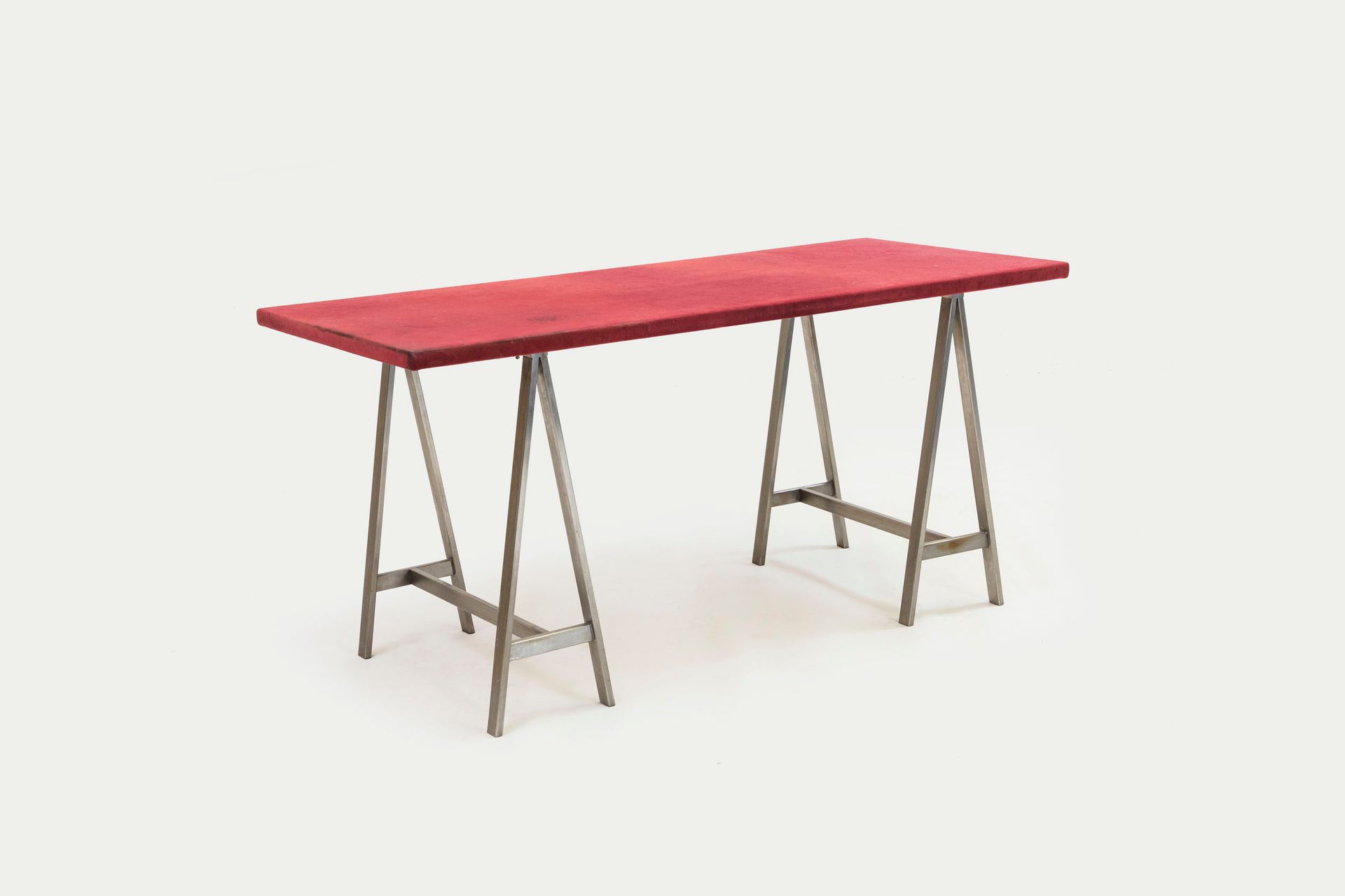 AZUCENA (ATTRIB. A) Writing desk. Nickel-plated metal, plywood, felt. Italy 1970&hellip;