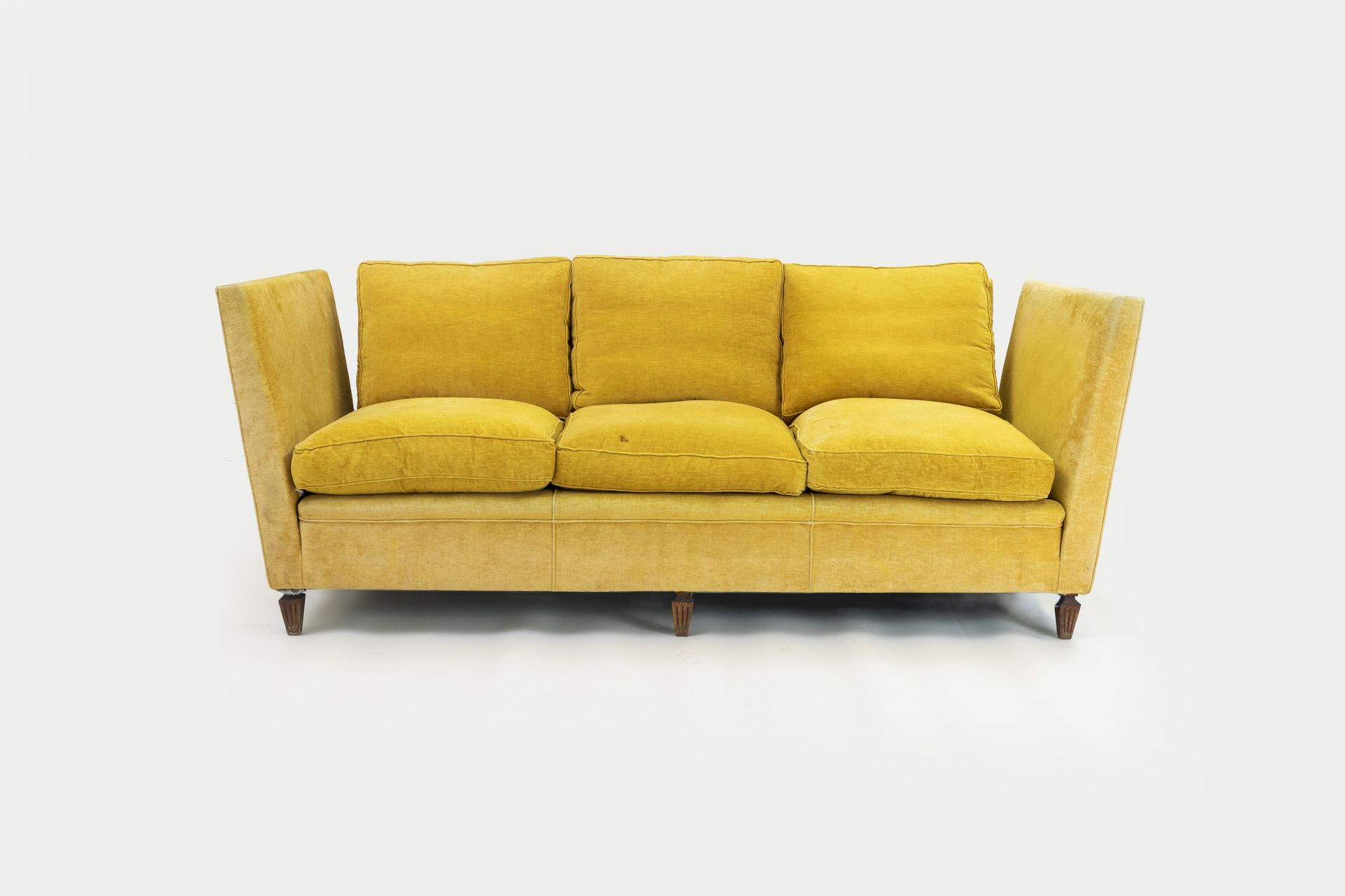 PIERO PORTALUPPI (ATTRIB. A) Sofa. Walnut wood, upholstered fabric. Italy 1950s.&hellip;