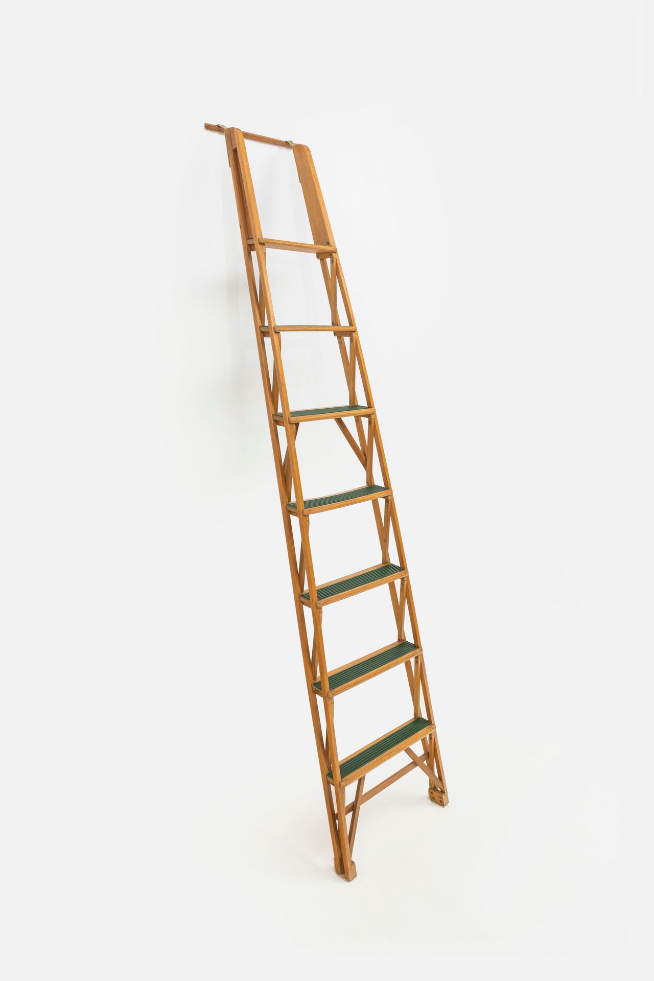 FRANCO ALBINI (ATTRIB. A) Library ladder. Beech wood, plastic material.
212x48x8&hellip;