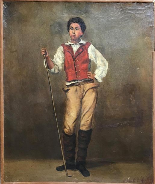 Null ECOLE ITALIENNE de la fin du XIXe siècle 
Jeune garçon 
Huile sur toile, si&hellip;