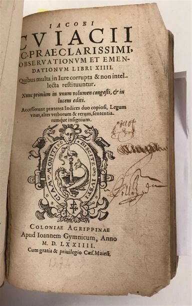 Null CUJAC Jacques - Observationum et emendationum libri XVIII. Quibus multa in &hellip;