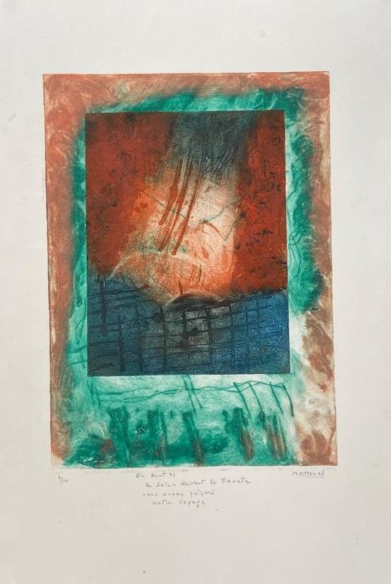 Null 玛丽-热纳维耶夫-哈维尔（Marie-Geneviève HAVEL）(1931-2017)

一套六幅带框版画。

- "晚上在窗前/我们准备/我们&hellip;
